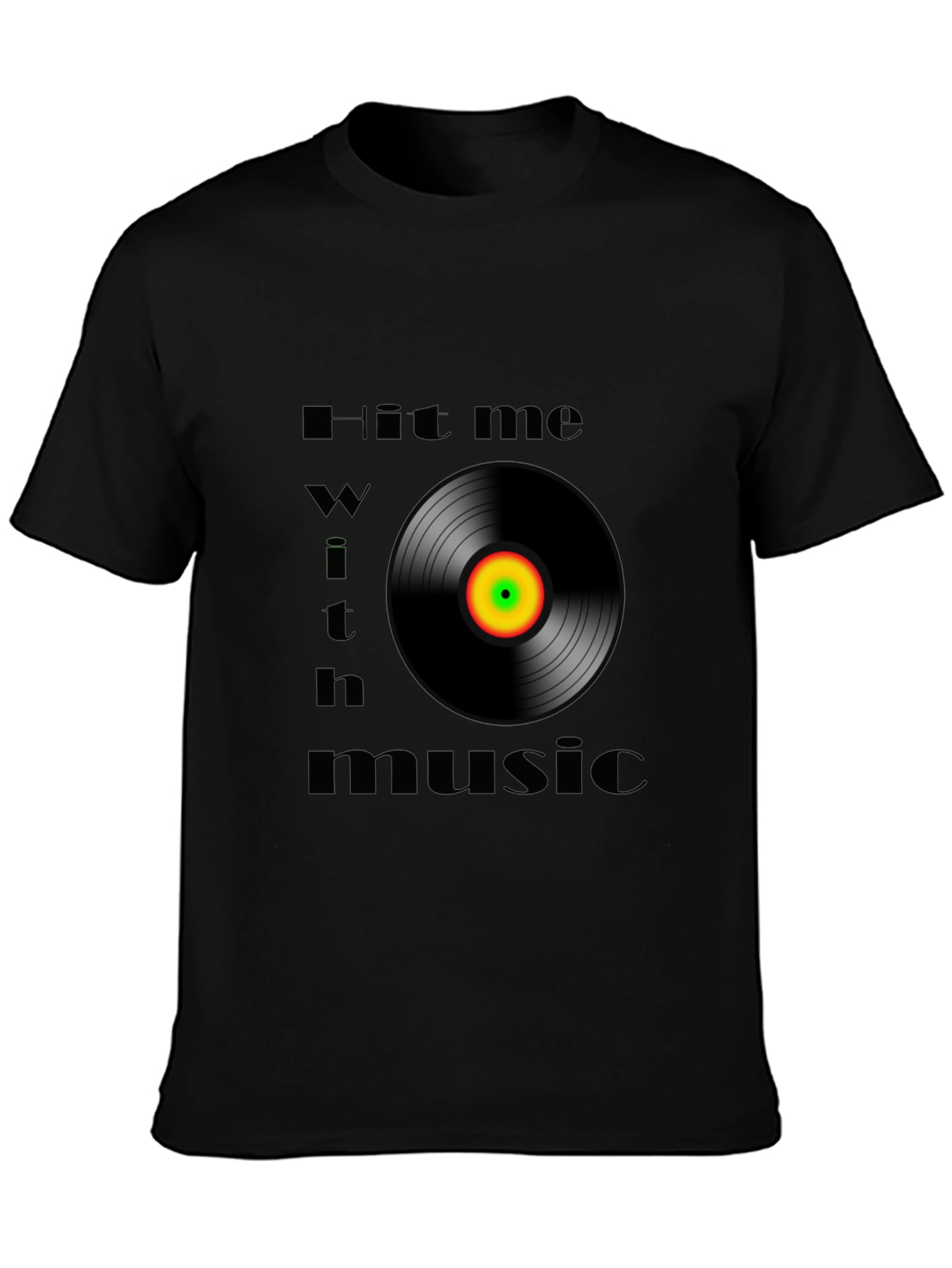 Hit Me With Music Black Graphic Tee