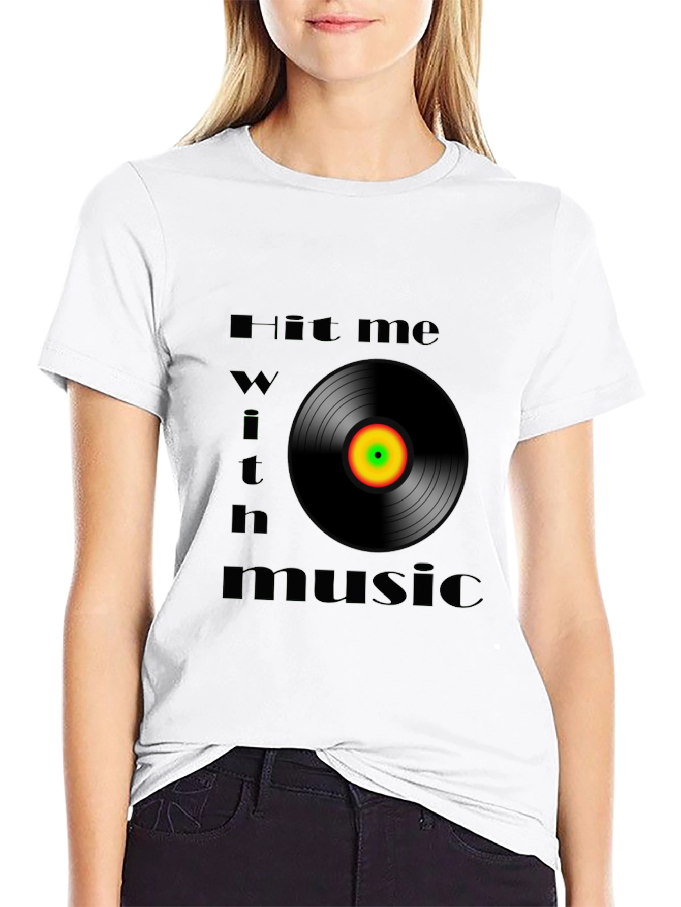 Hit Me With Music Black Graphic Tee
