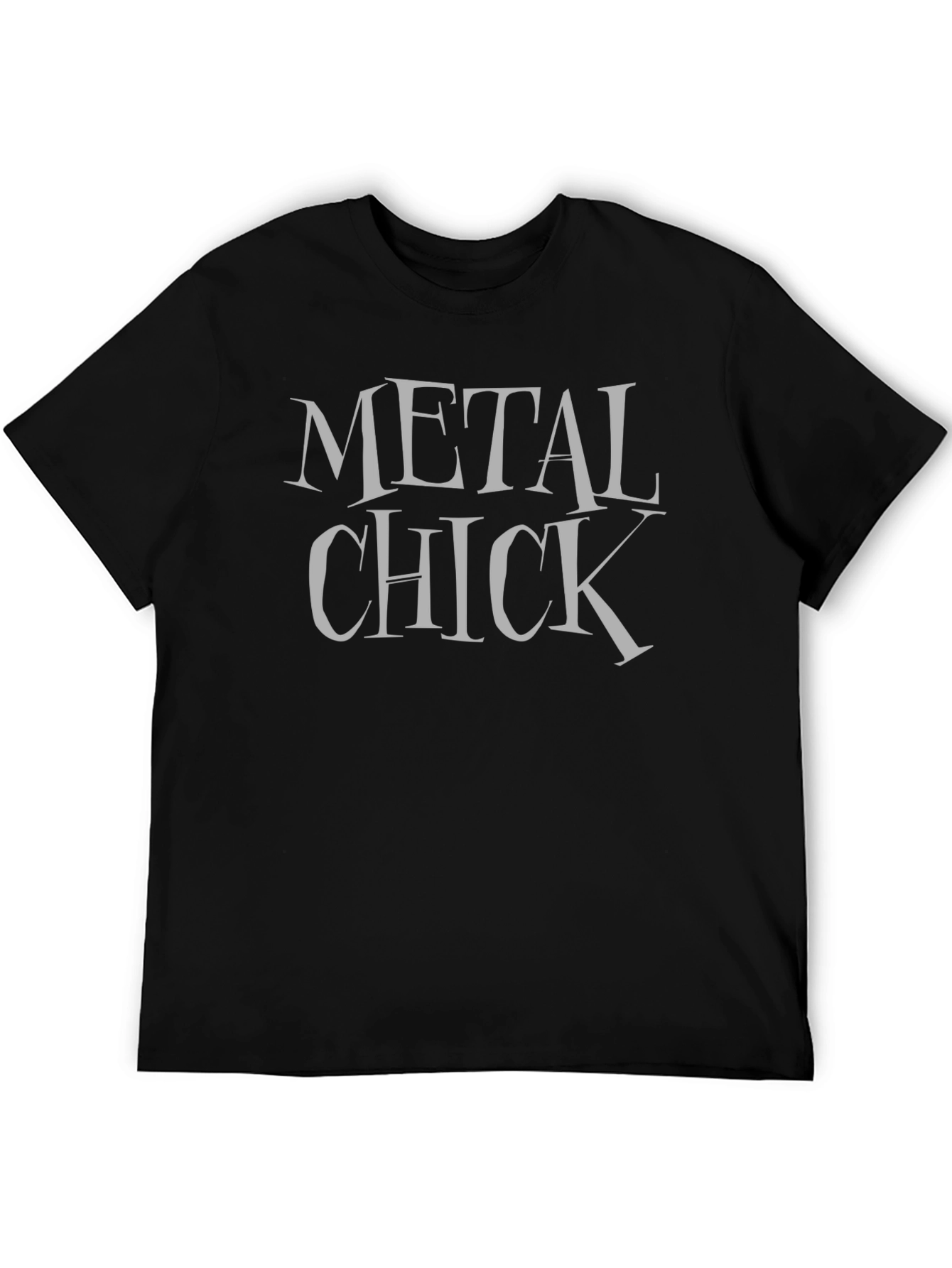 Metal Chick Graphic Tee - Black Cotton Blend T-Shirt