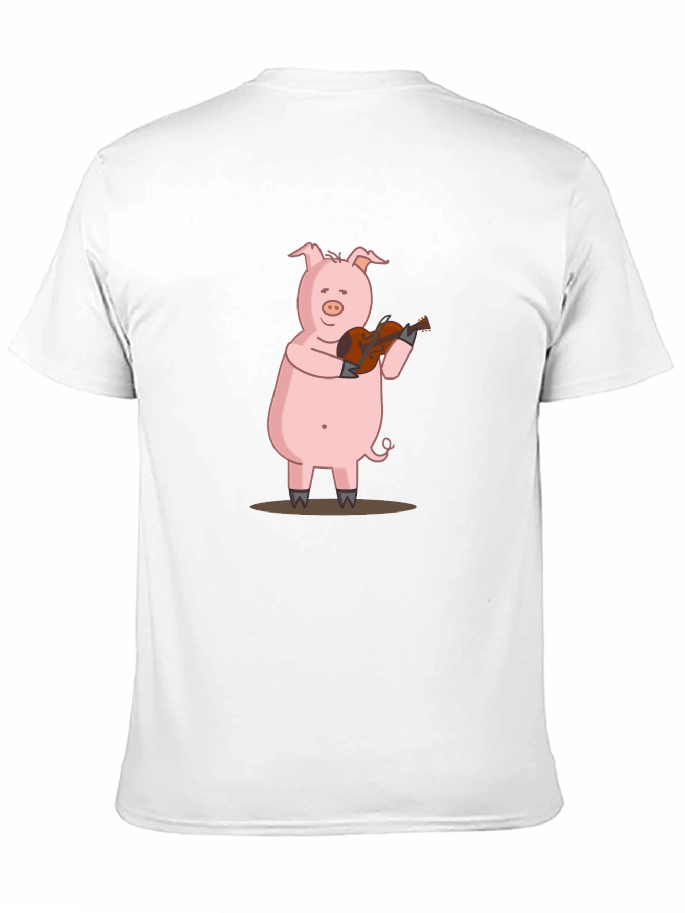 Pig Playing Guitar Graphic Tee - Black