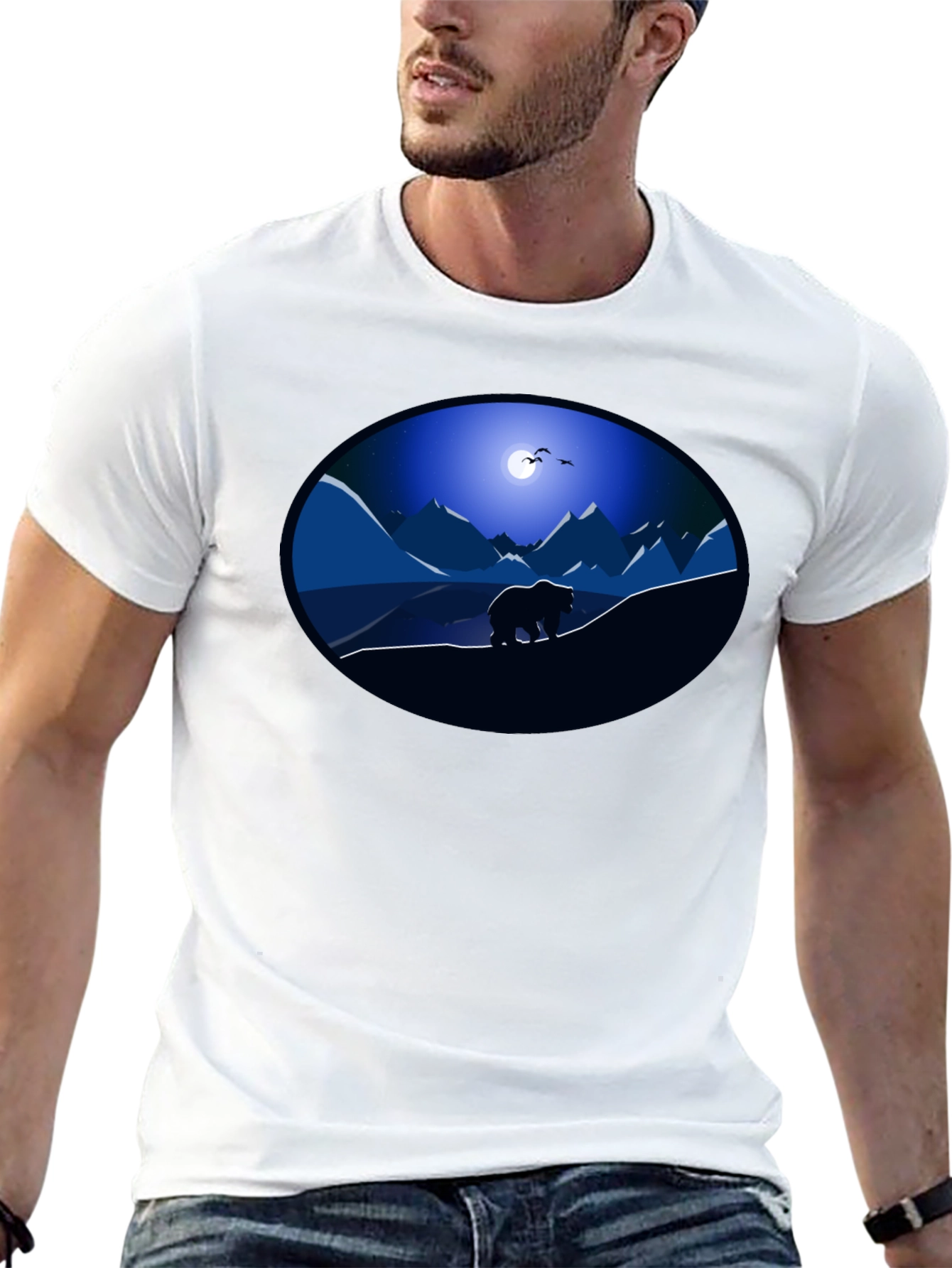Bear Mountain Night Graphic Tee - Black