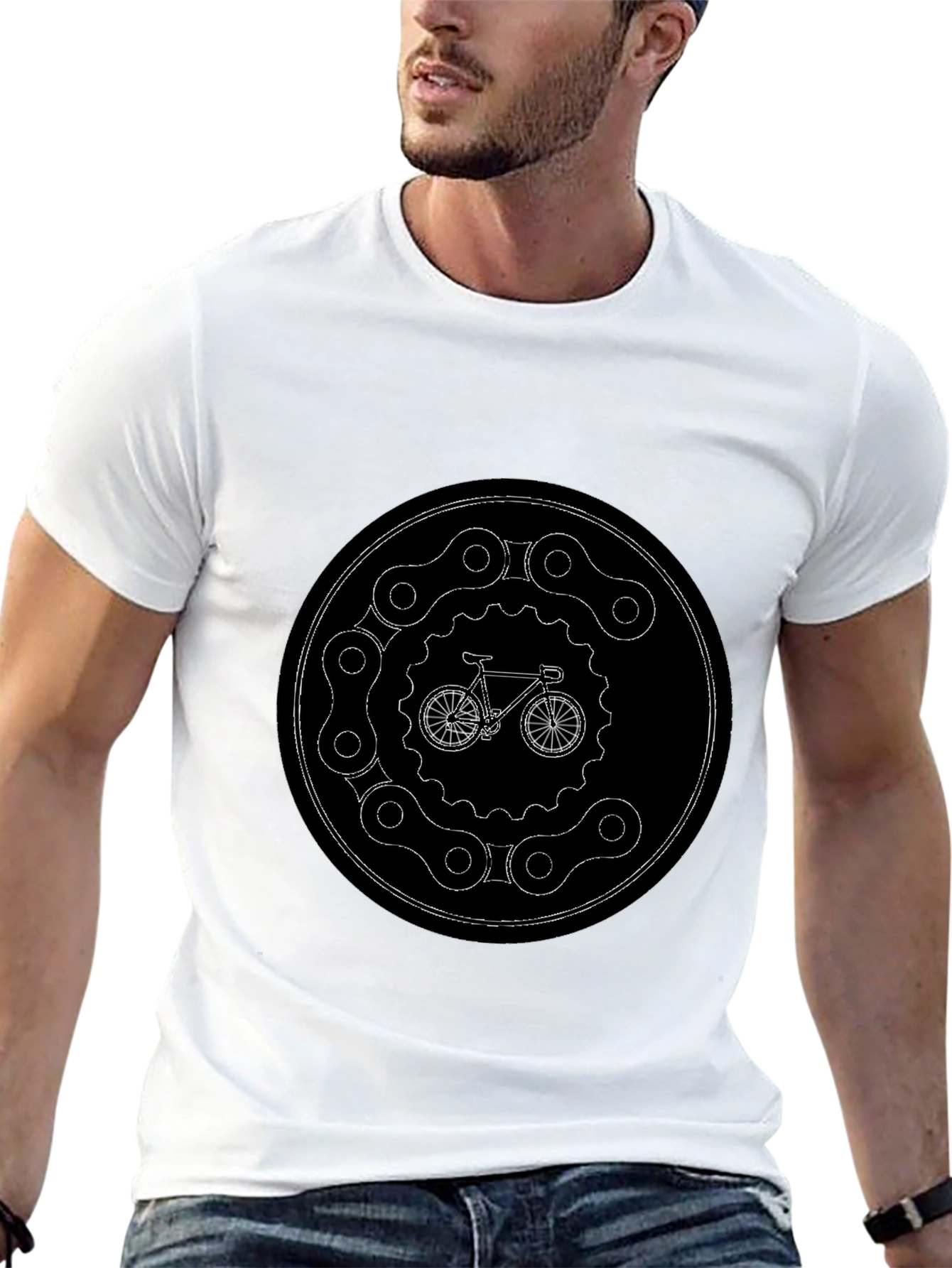 Bike Chain Graphic Black T-Shirt