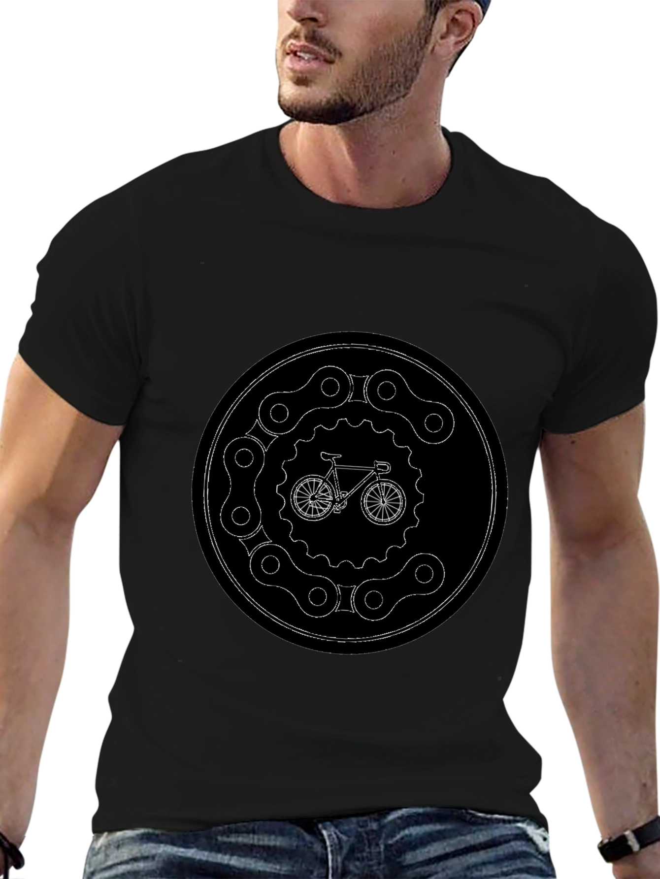 Bike Chain Graphic Black T-Shirt