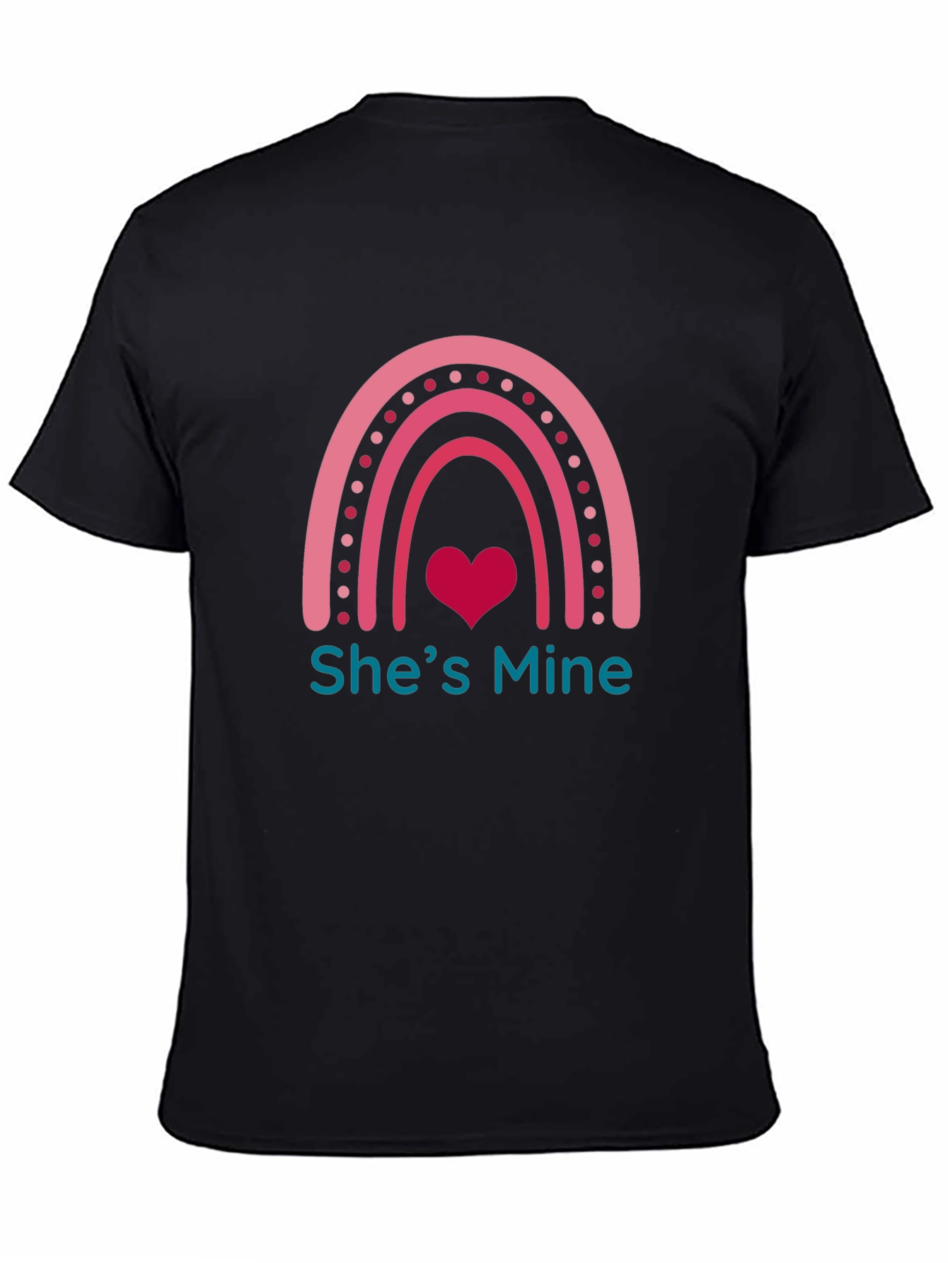 Shes Mine Graphic Tee - Romantic Rainbow Heart