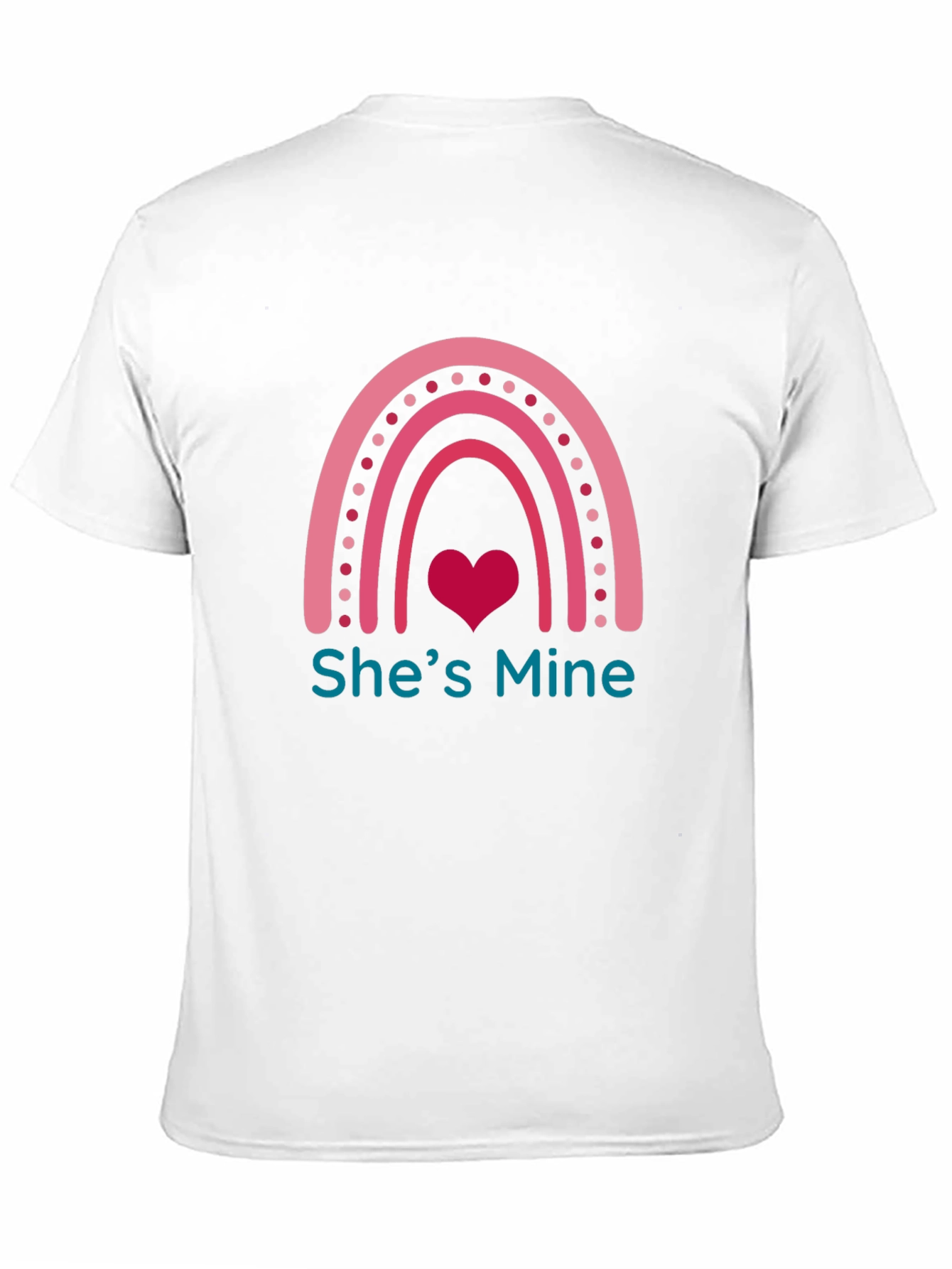 Shes Mine Graphic Tee - Romantic Rainbow Heart