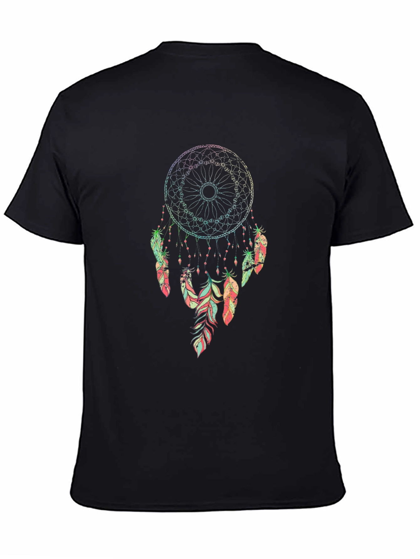 Dreamcatcher Graphic Tee - Bohemian Style Black T-Shirt