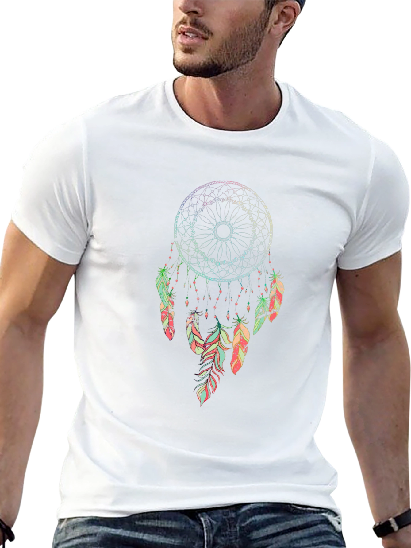 Dreamcatcher Graphic Tee - Bohemian Style Black T-Shirt