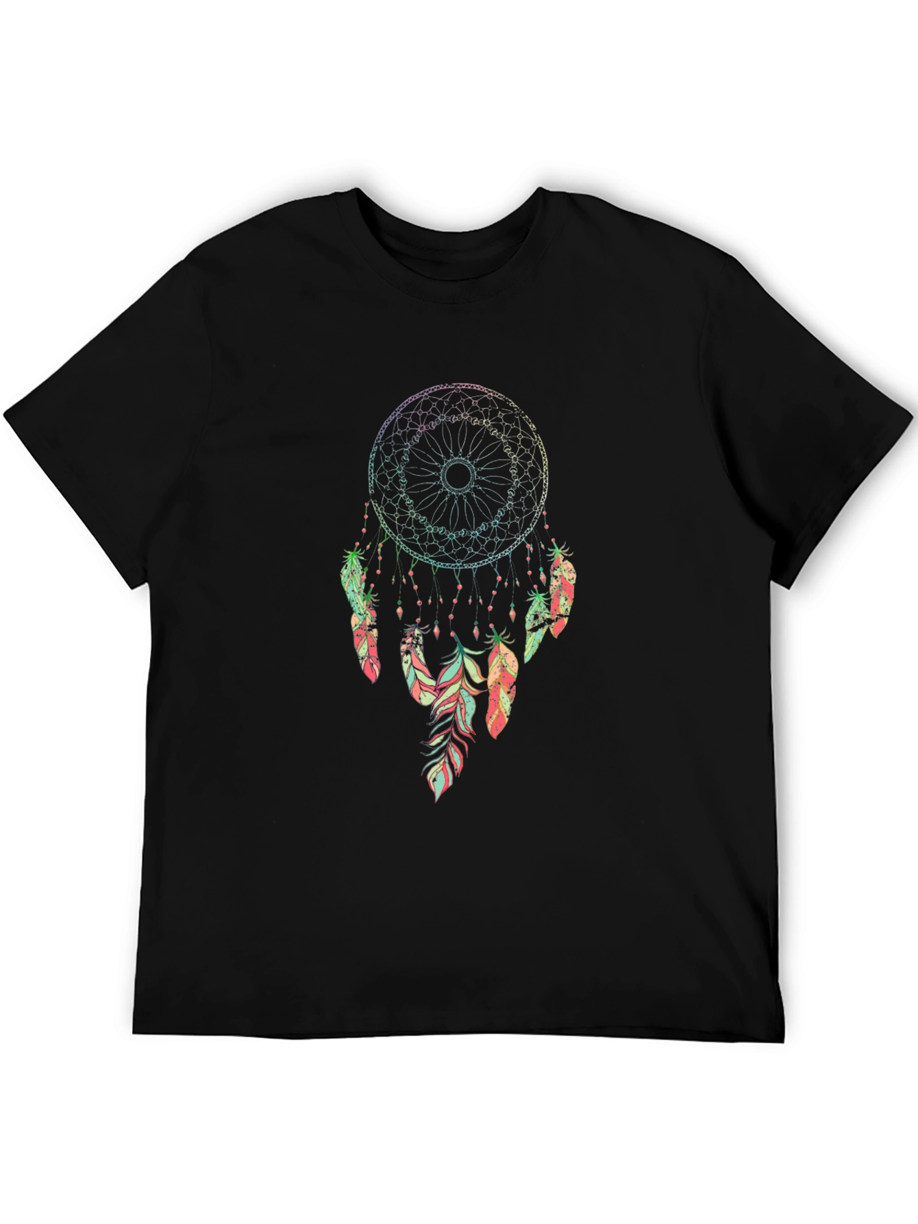 Dreamcatcher Graphic Tee - Bohemian Style Black T-Shirt