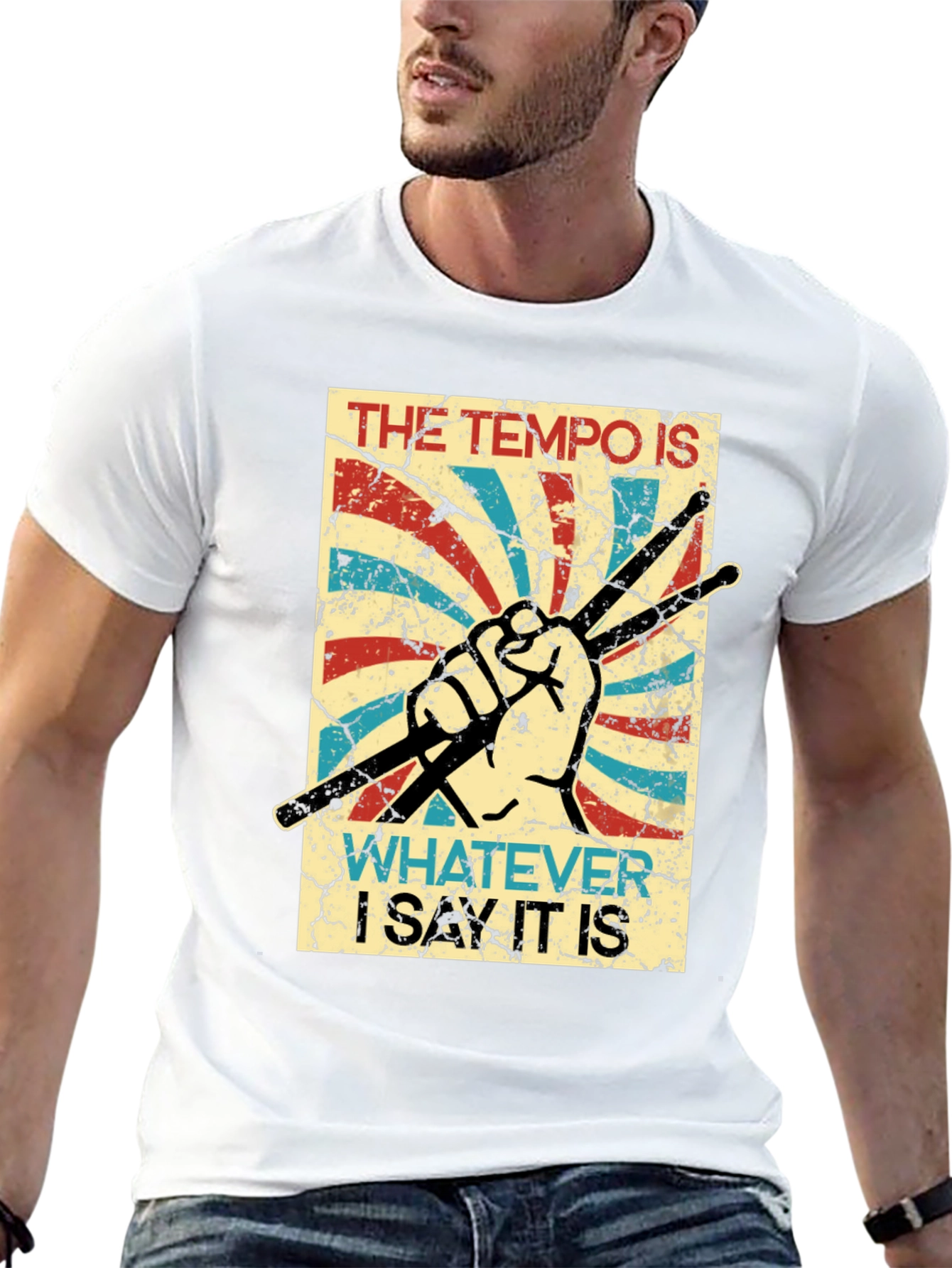 Tempo Drummer T-Shirt - Funny Musician Tee
