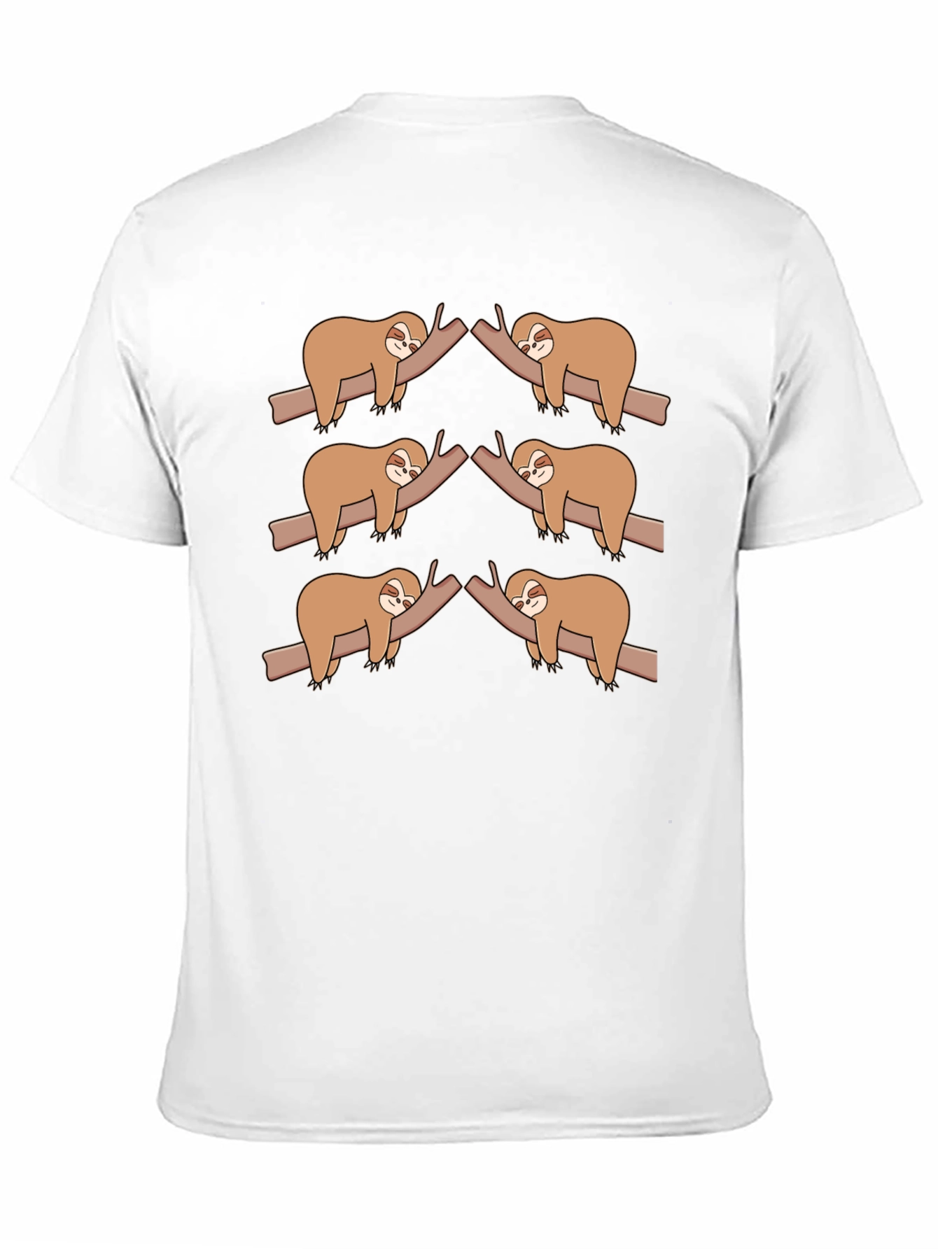 Sloth on Branch Black T-Shirt - Cute Animal Tee