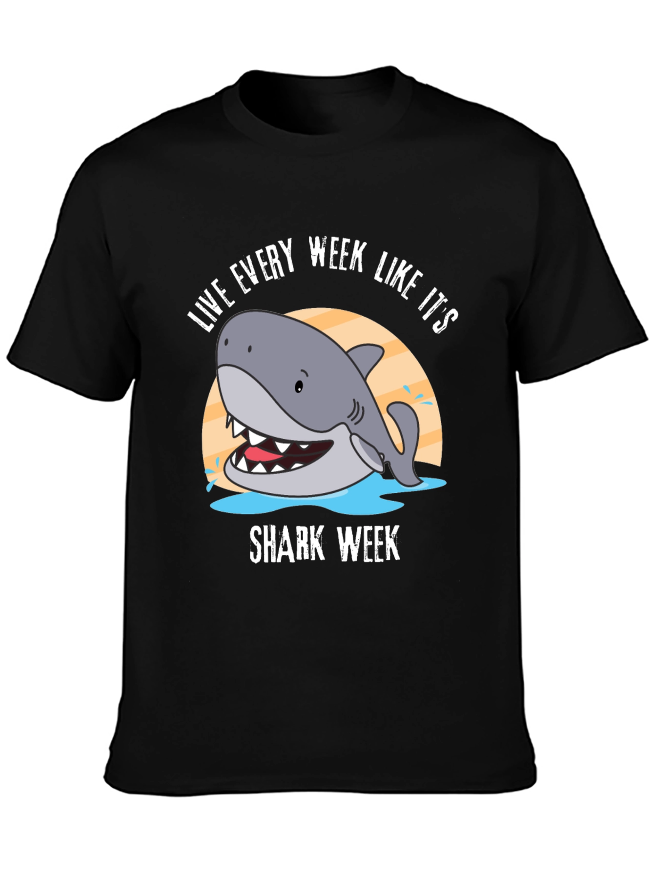Live Every Week Like Its Shark Week Black T-Shirt