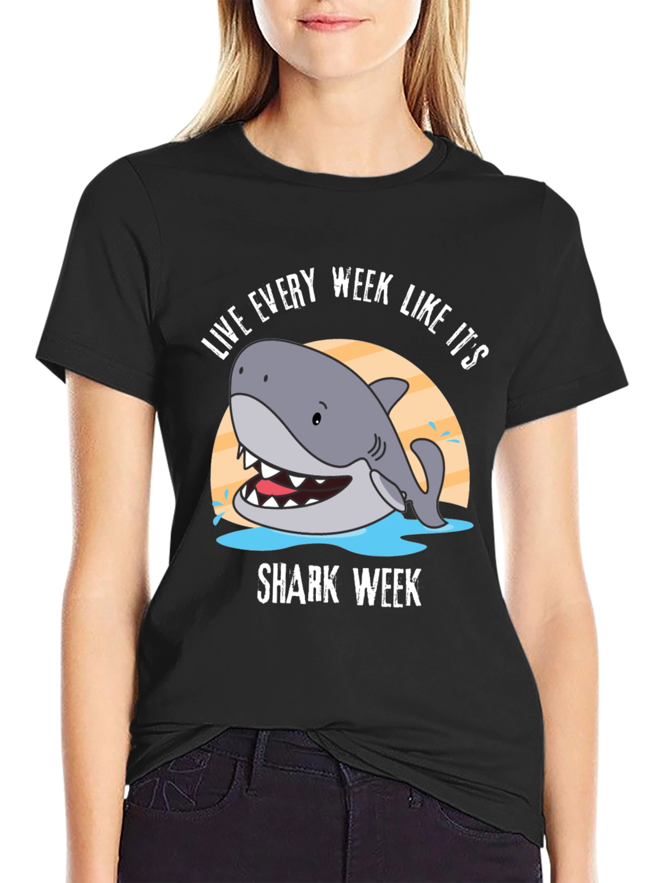 Live Every Week Like Its Shark Week Black T-Shirt