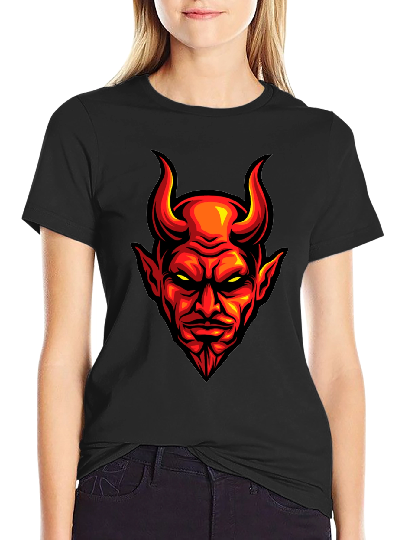 Fiery Devil Graphic Tee - Mens Black T-Shirt