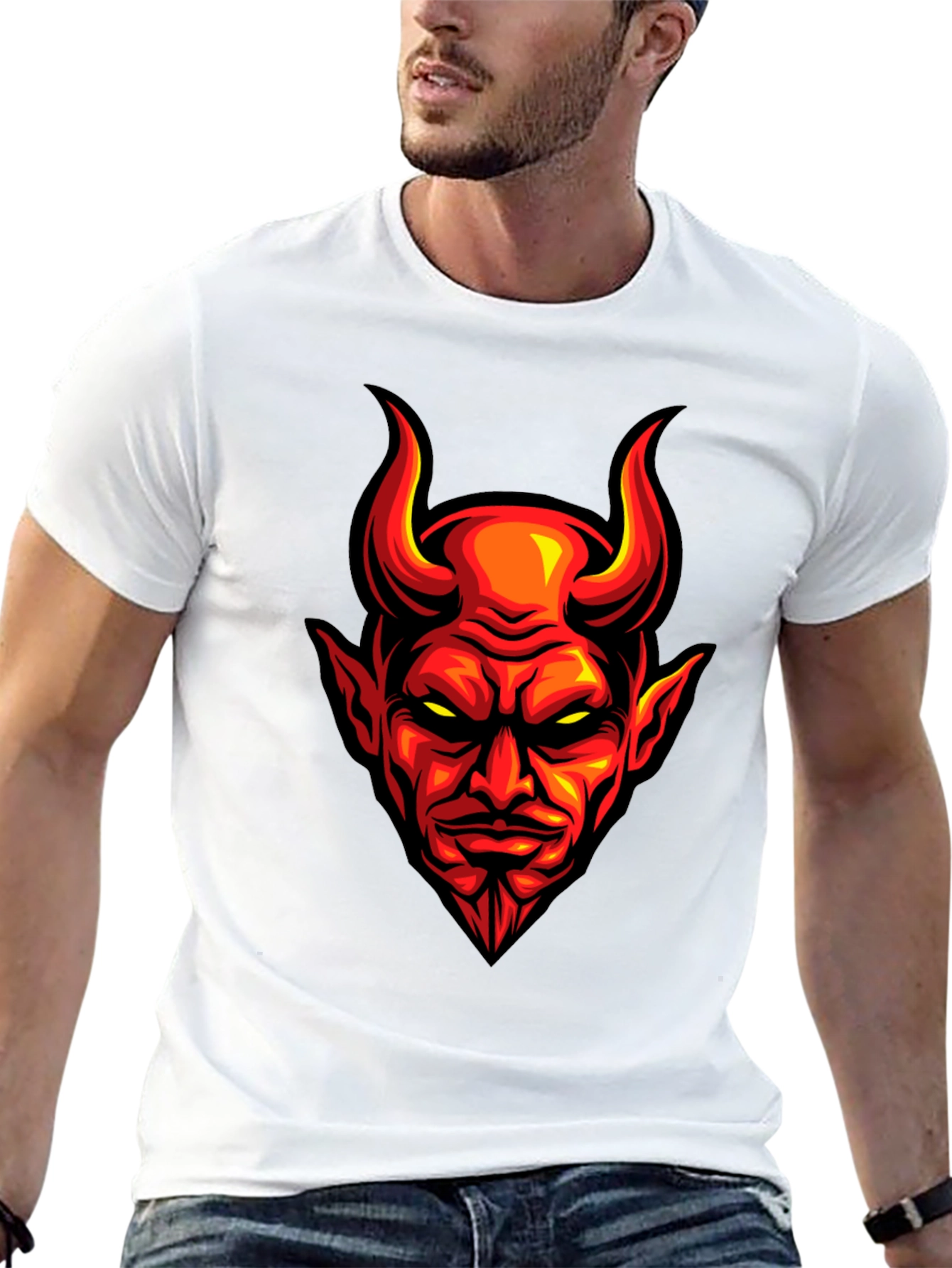 Fiery Devil Graphic Tee - Mens Black T-Shirt