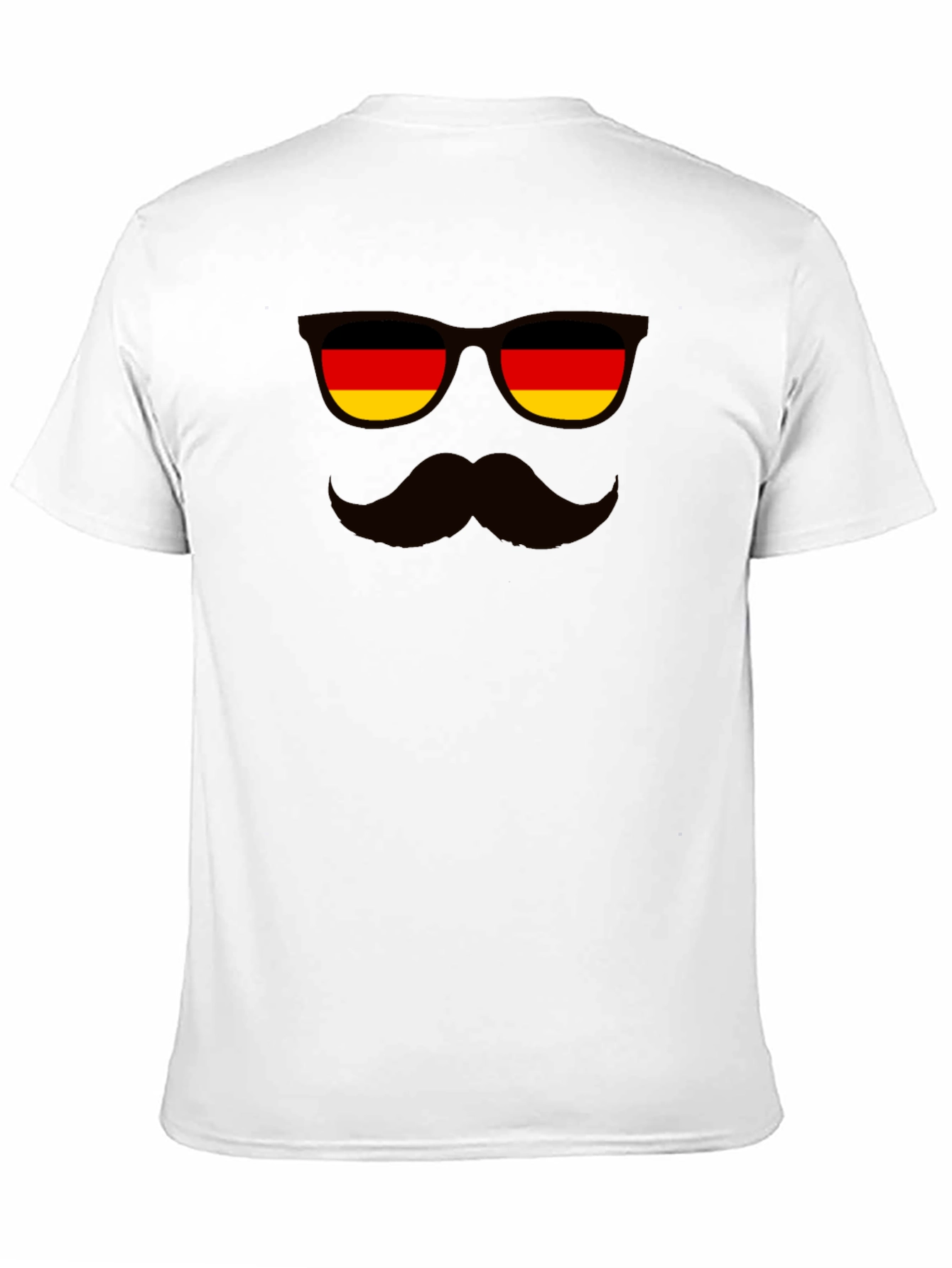 German Flag Sunglasses & Mustache Black T-Shirt
