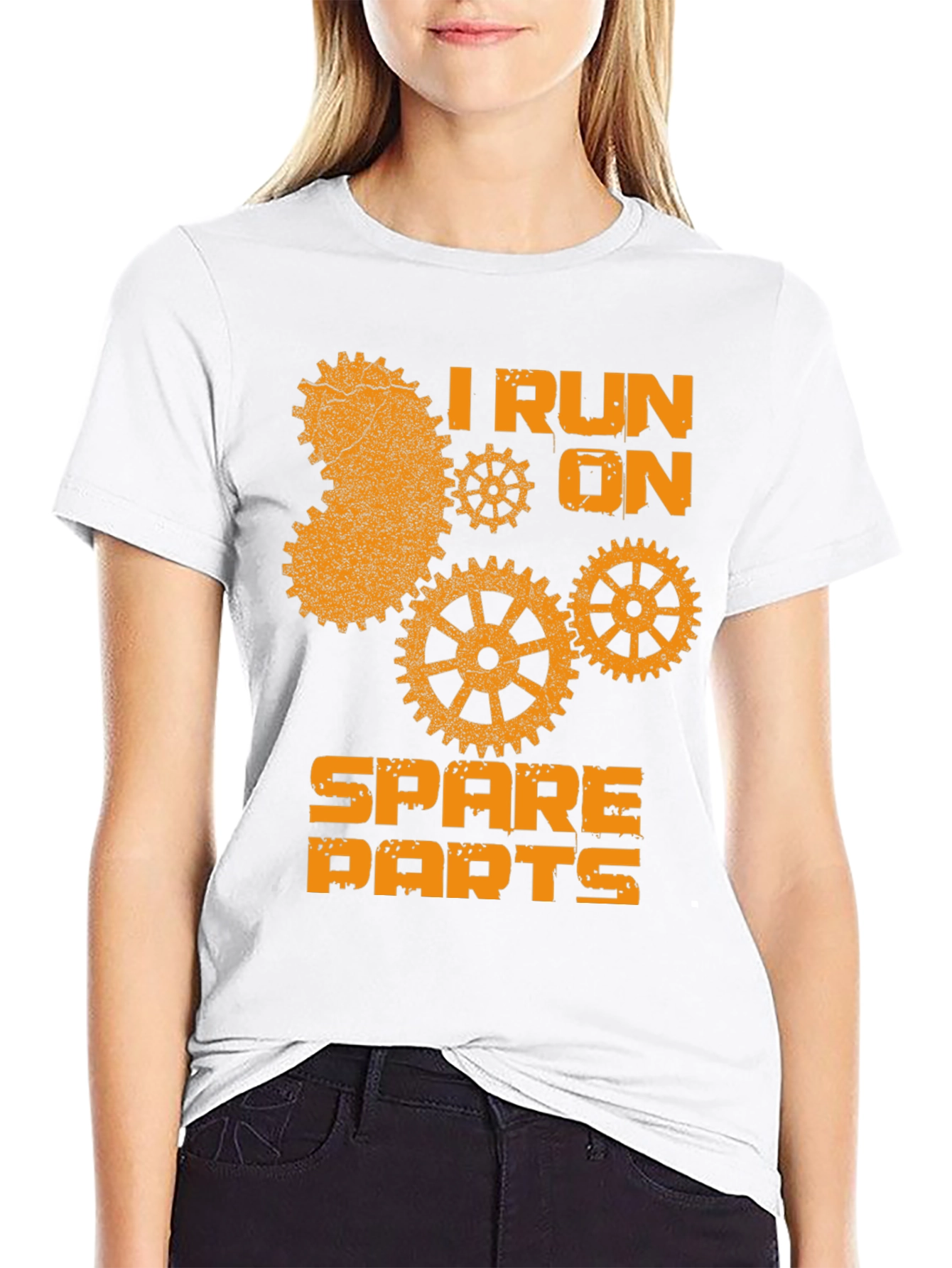 I Run on Spare Parts Mens Black T-Shirt