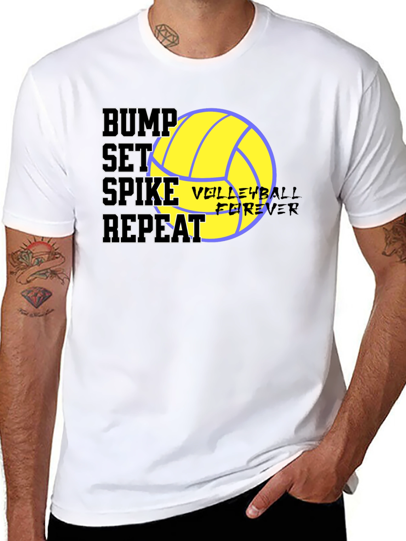 Bump Set Spike Repeat Volleyball T-Shirt