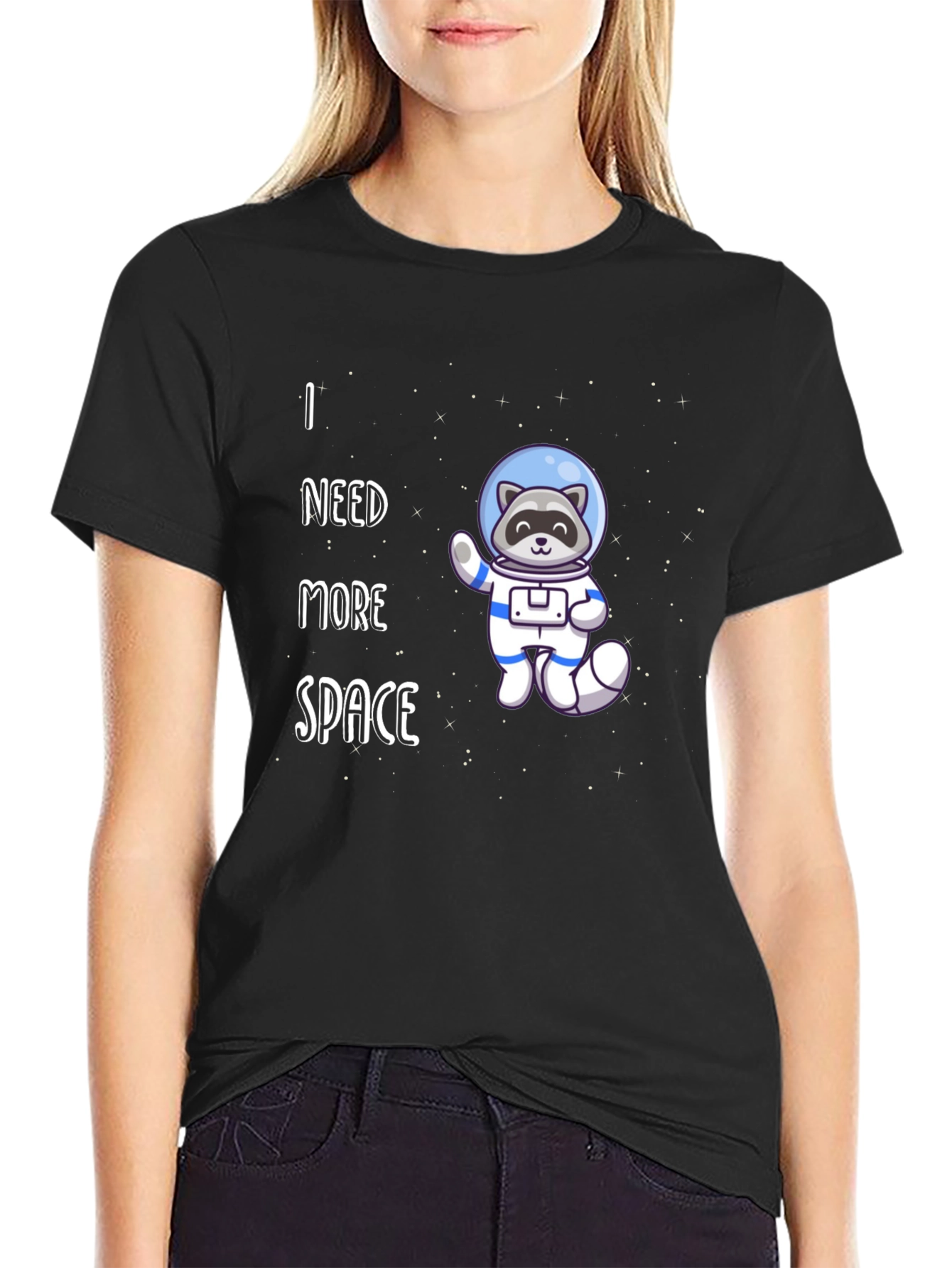 I Need More Space T-Shirt - Raccoon Astronaut