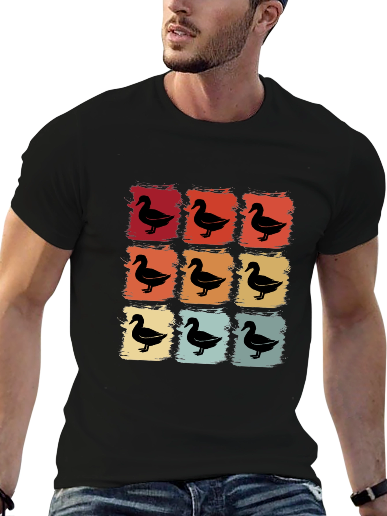 Retro Duck Square T-Shirt - Unique Design