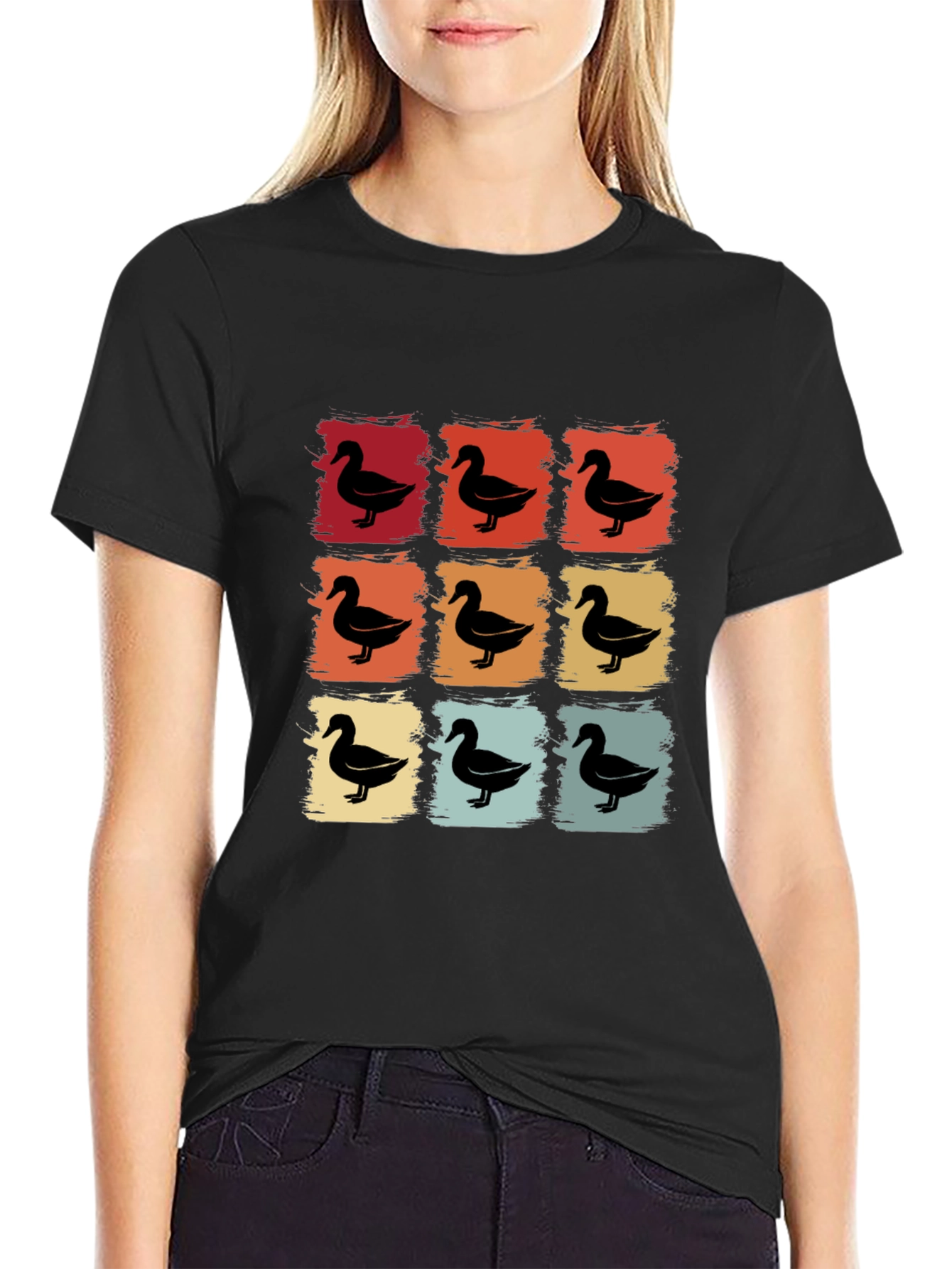 Retro Duck Square T-Shirt - Unique Design