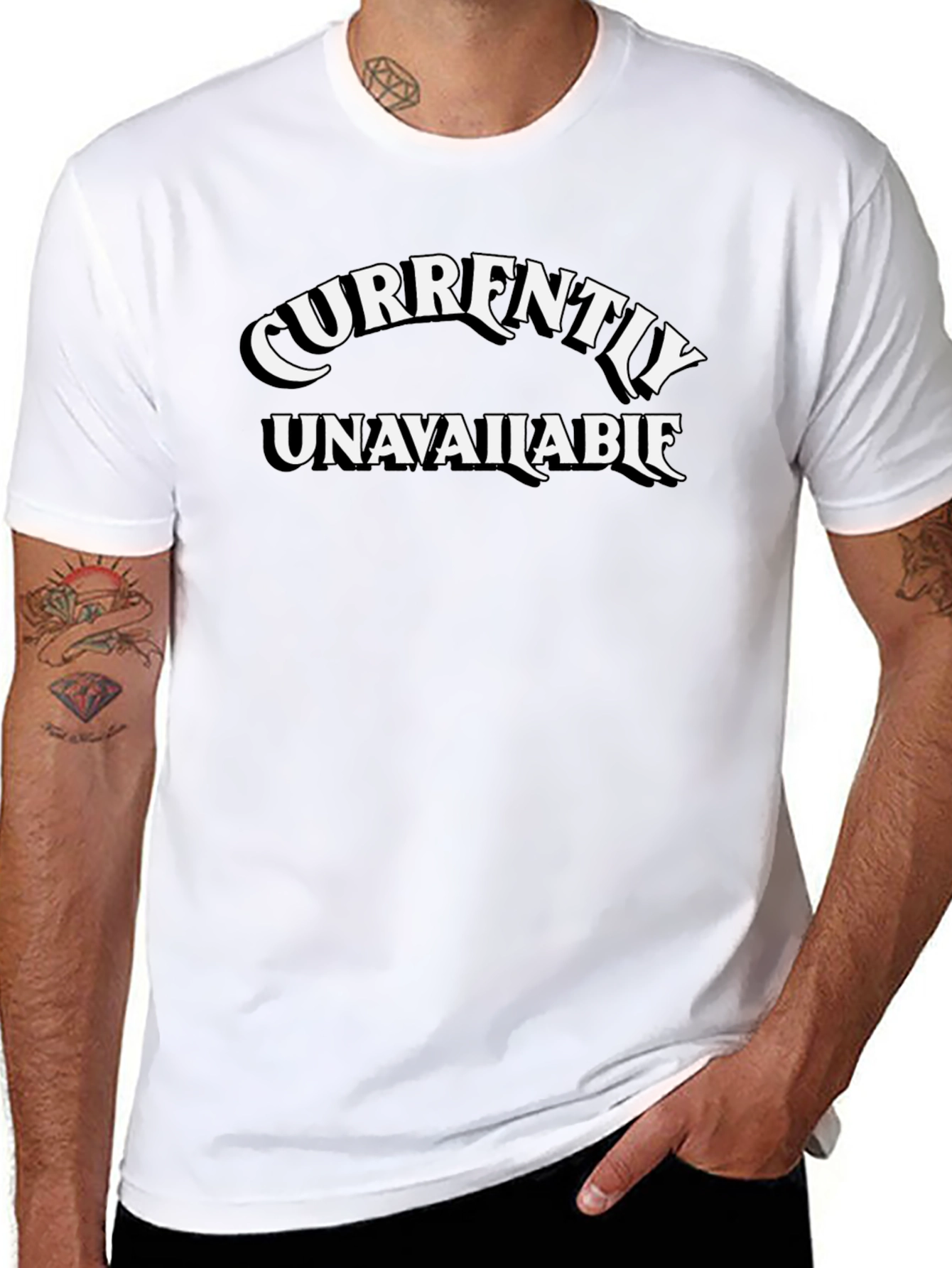 Currently Unavailable Graphic Tee - Black Cotton Casual Wear