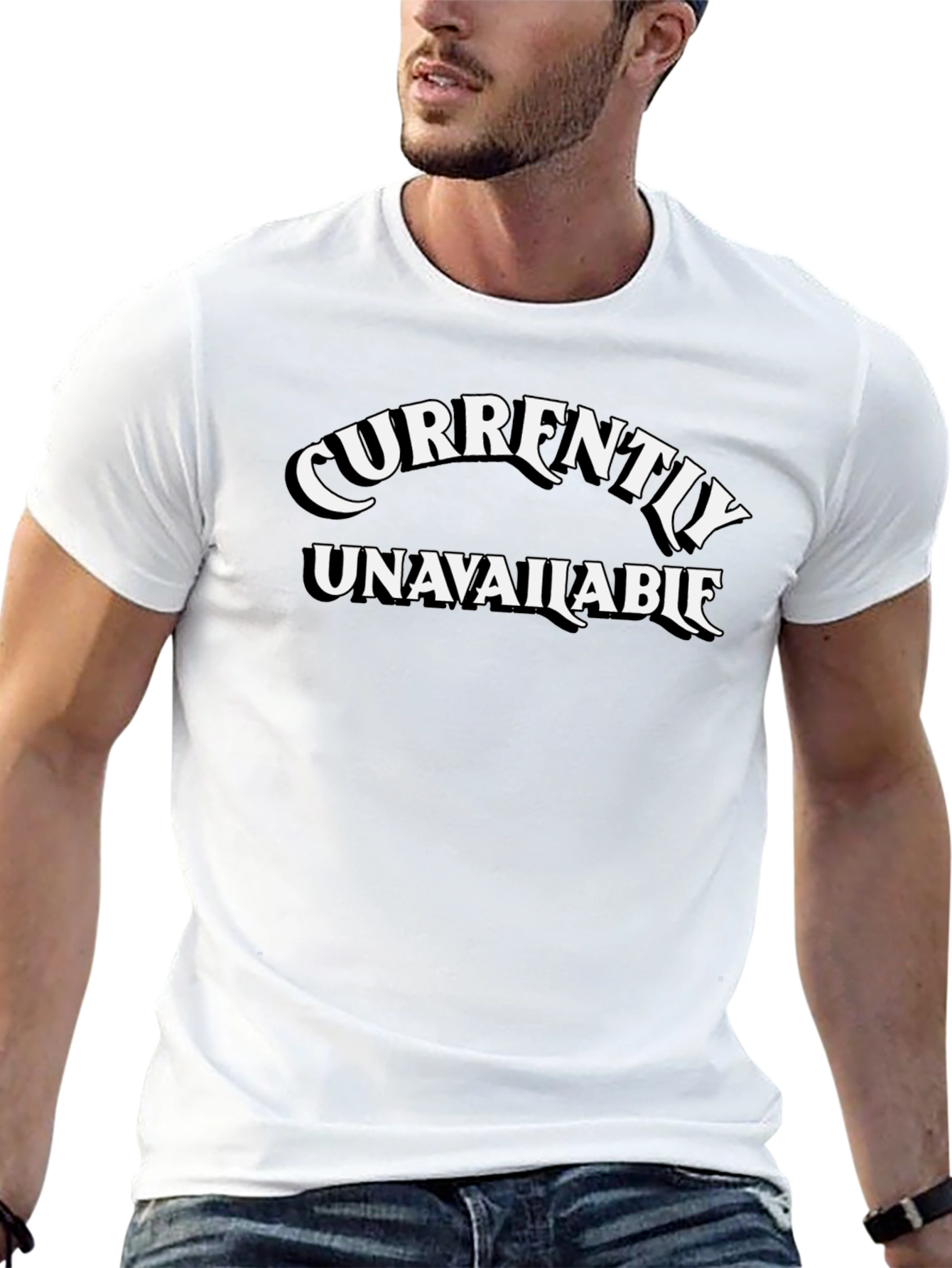 Currently Unavailable Graphic Tee - Black Cotton Casual Wear
