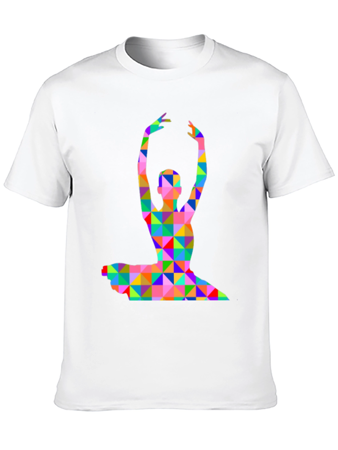 Geometric Ballerina Graphic T-Shirt - Black