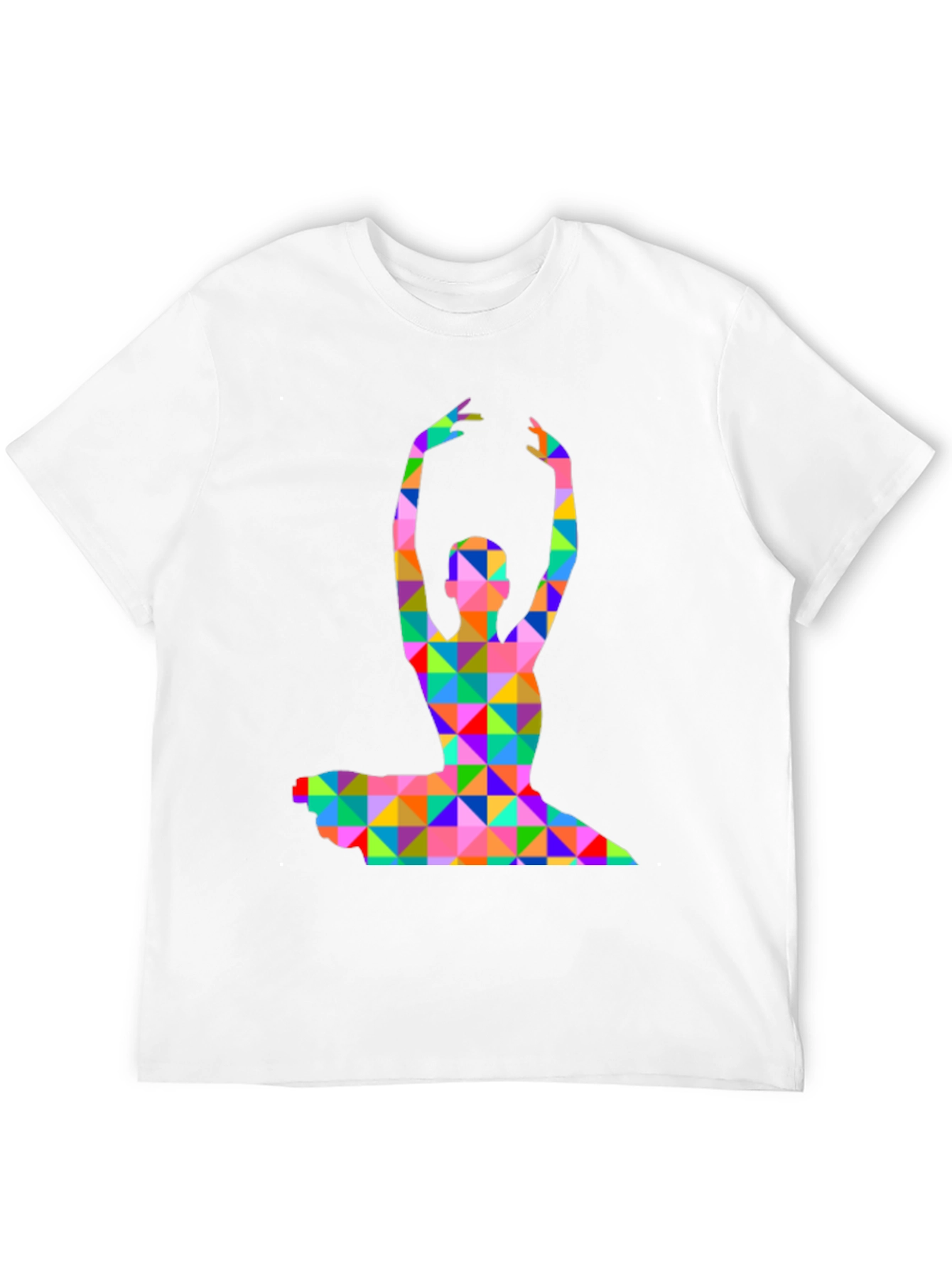 Geometric Ballerina Graphic T-Shirt - Black
