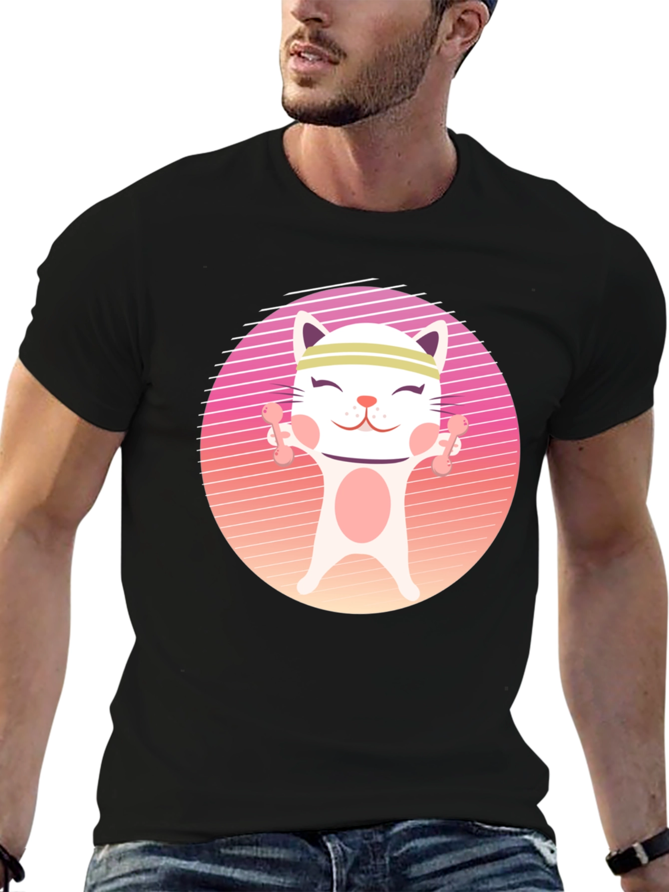Workout Cat T-Shirt - Fitness Kitten Tee