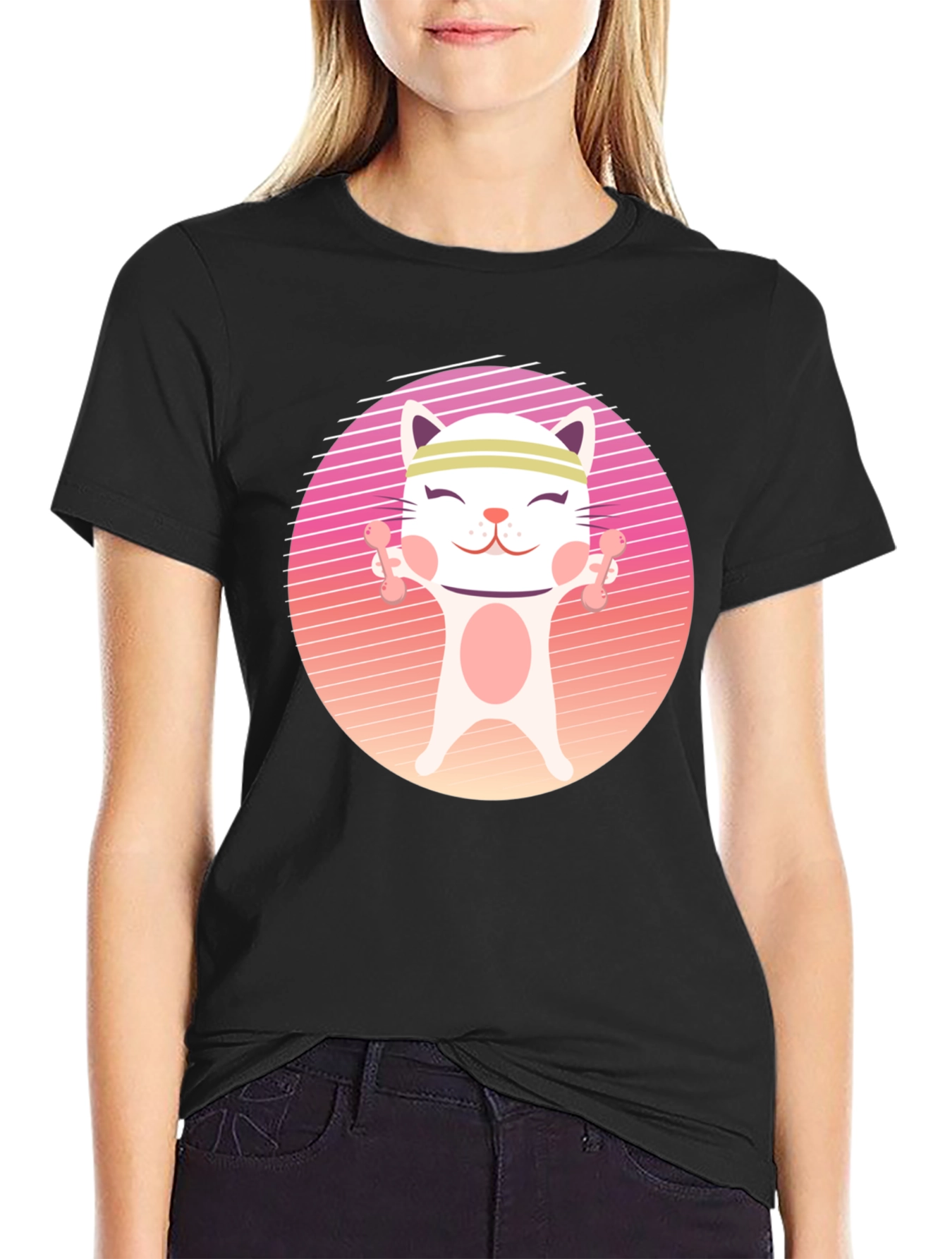 Workout Cat T-Shirt - Fitness Kitten Tee