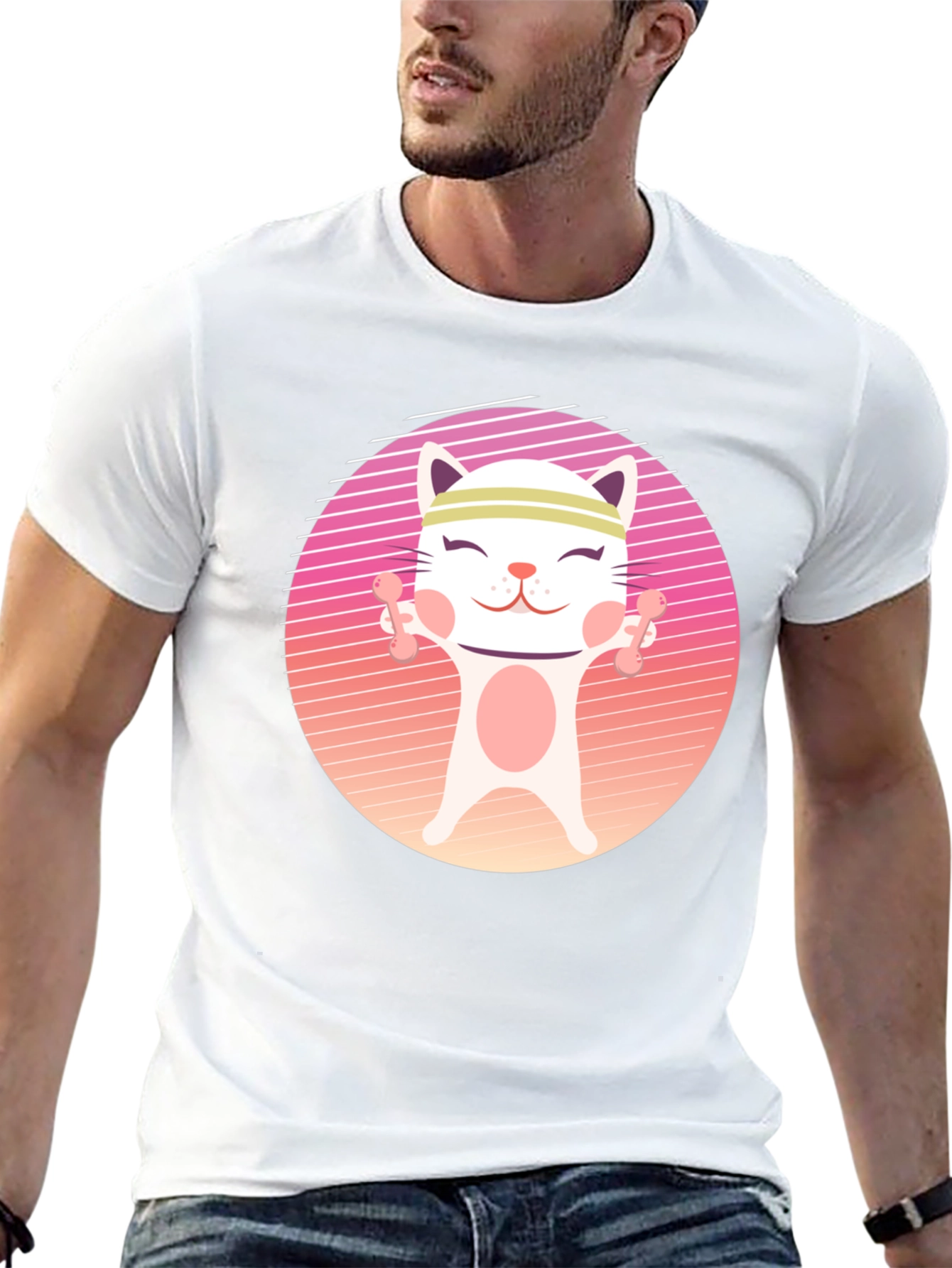 Workout Cat T-Shirt - Fitness Kitten Tee
