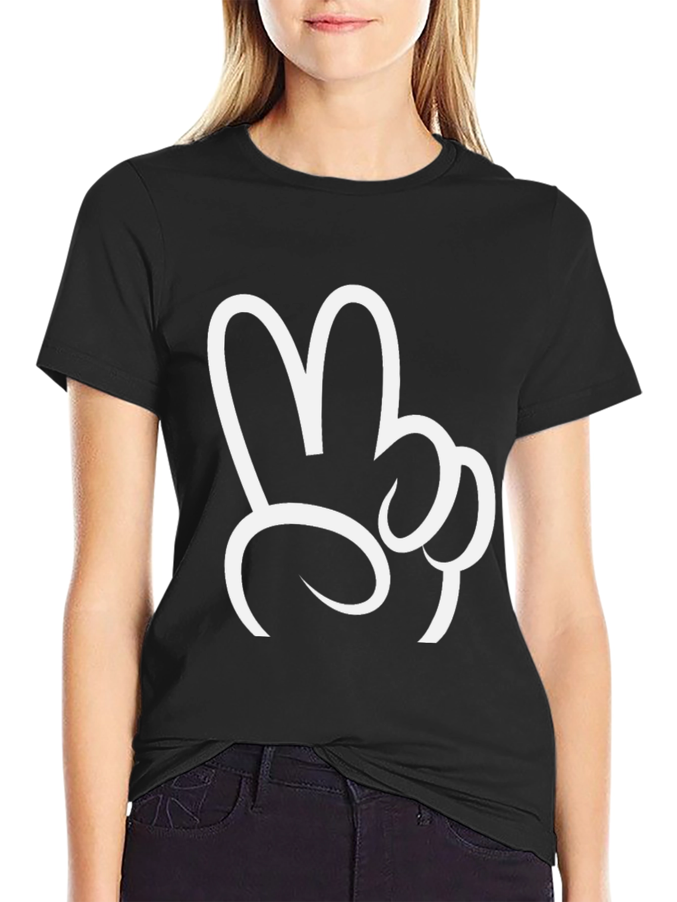 Peace Sign Graphic Tee - Classic Black T-Shirt