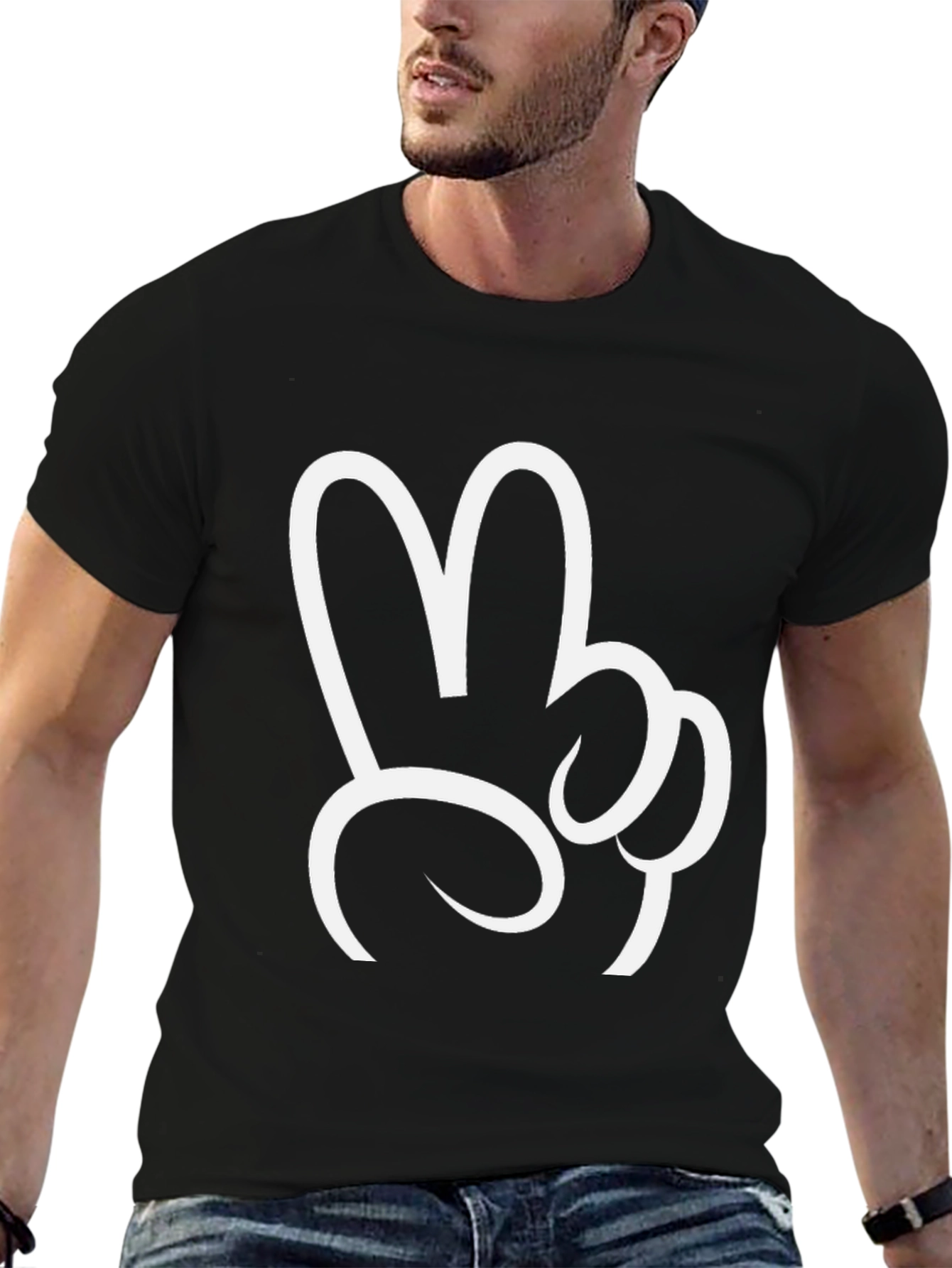 Peace Sign Graphic Tee - Classic Black T-Shirt