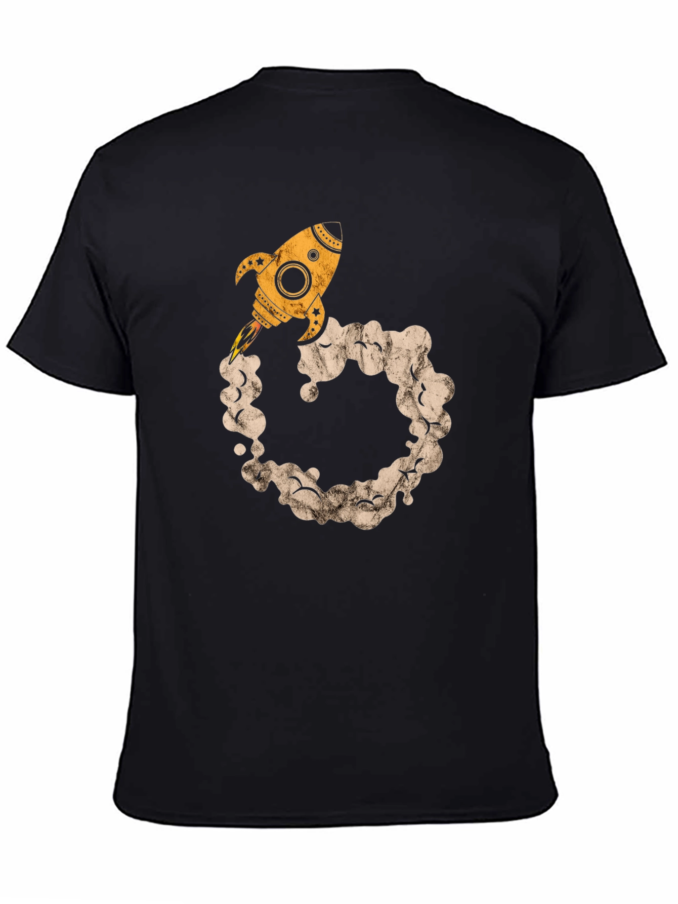 Rocket Launch Graphic Tee - Black Cotton Comfort