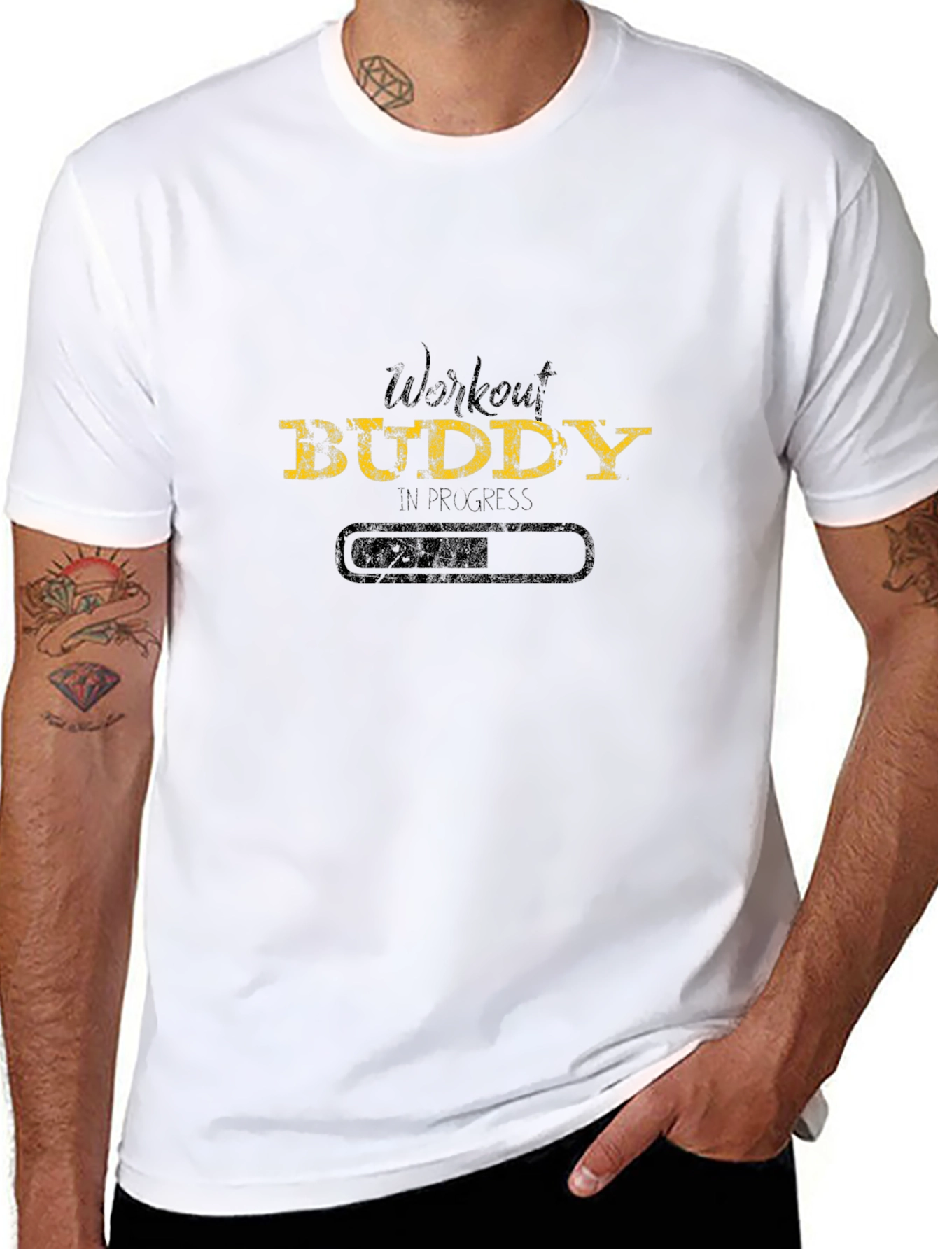 Workout Buddy In Progress Black T-Shirt