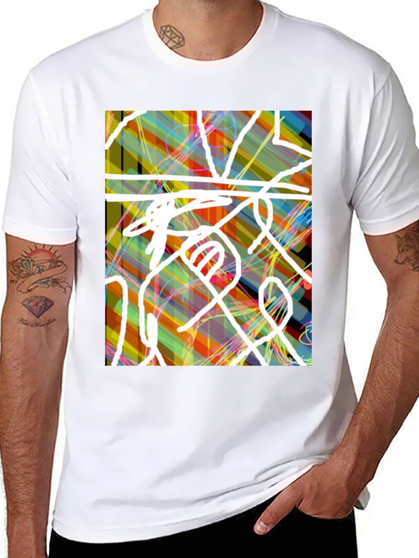 Abstract Art Mens Graphic Tee - Modern Streetwear