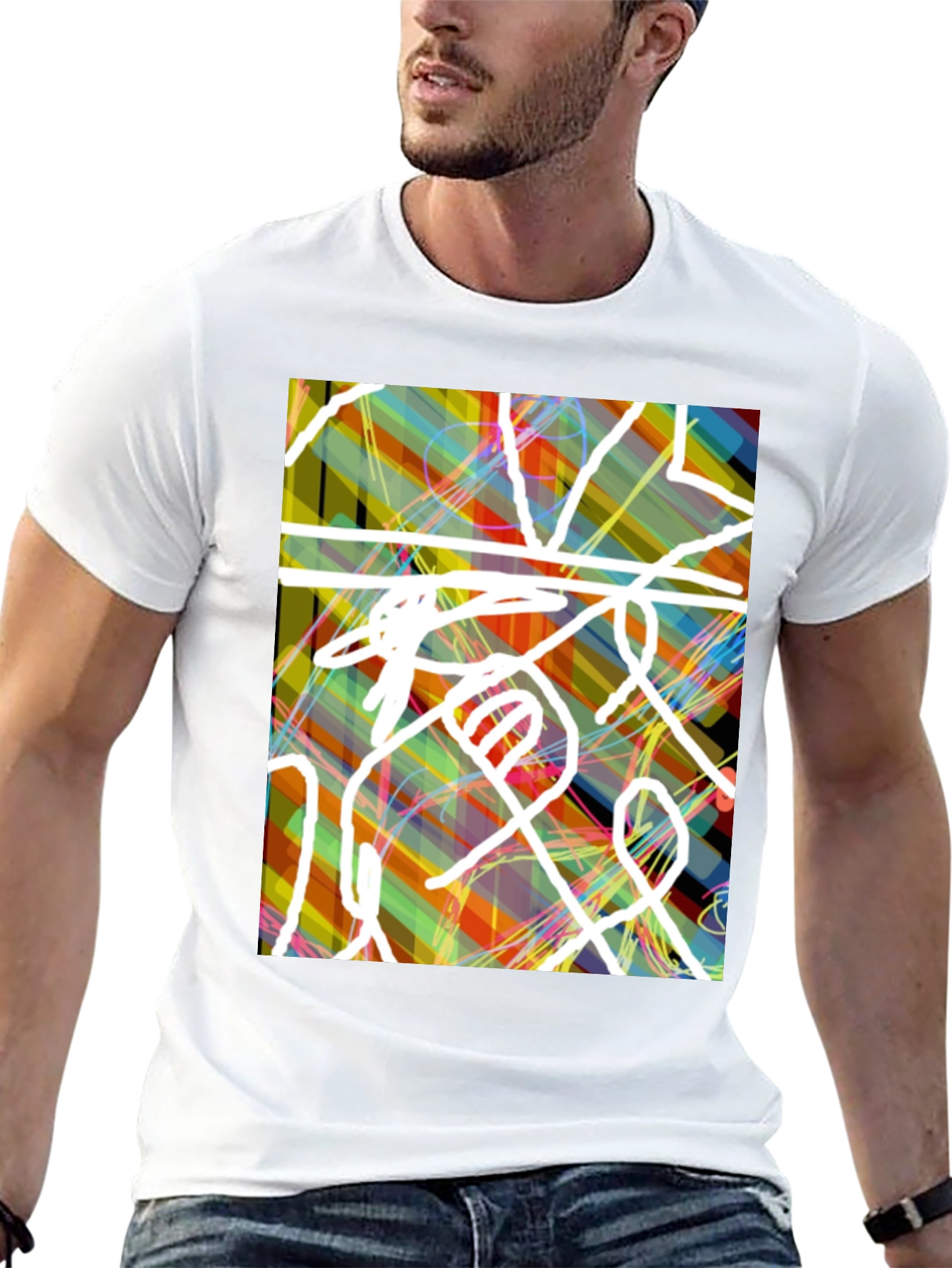 Abstract Art Mens Graphic Tee - Modern Streetwear