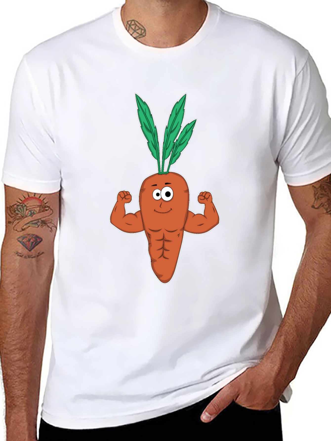 Funny Muscular Carrot Gym T-Shirt - Black