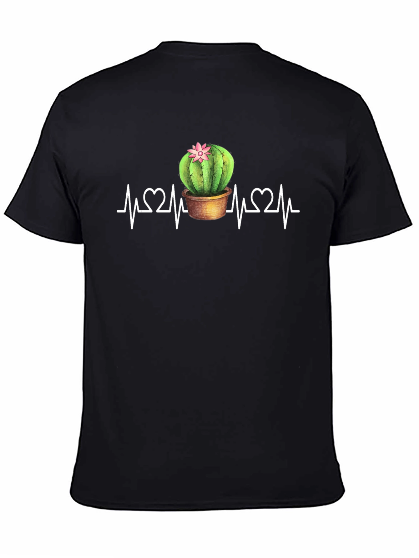 Cactus Heartbeat Graphic Tee - Black