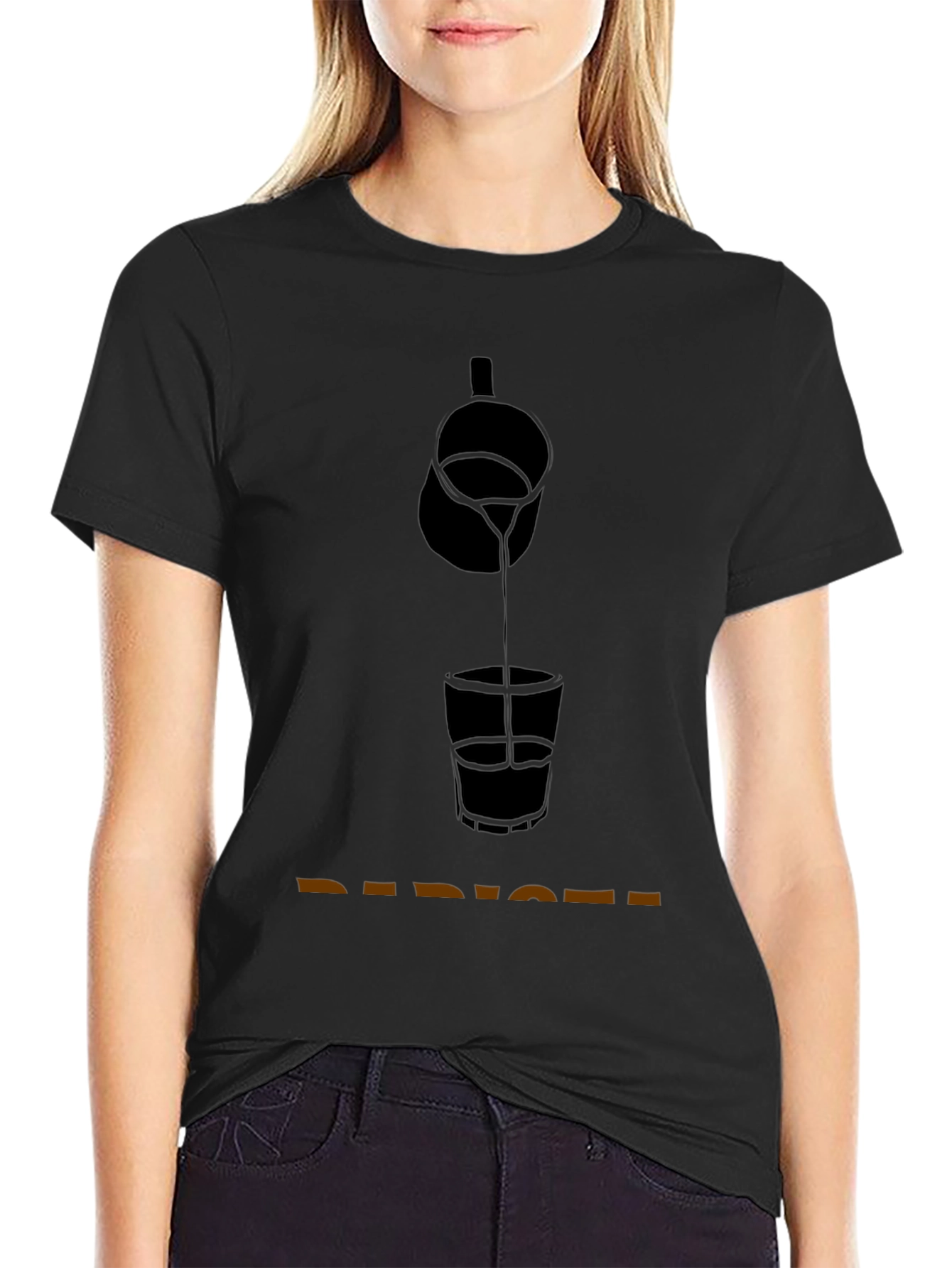 Bartender Pouring Shot Graphic T-Shirt - Classic Black Tee