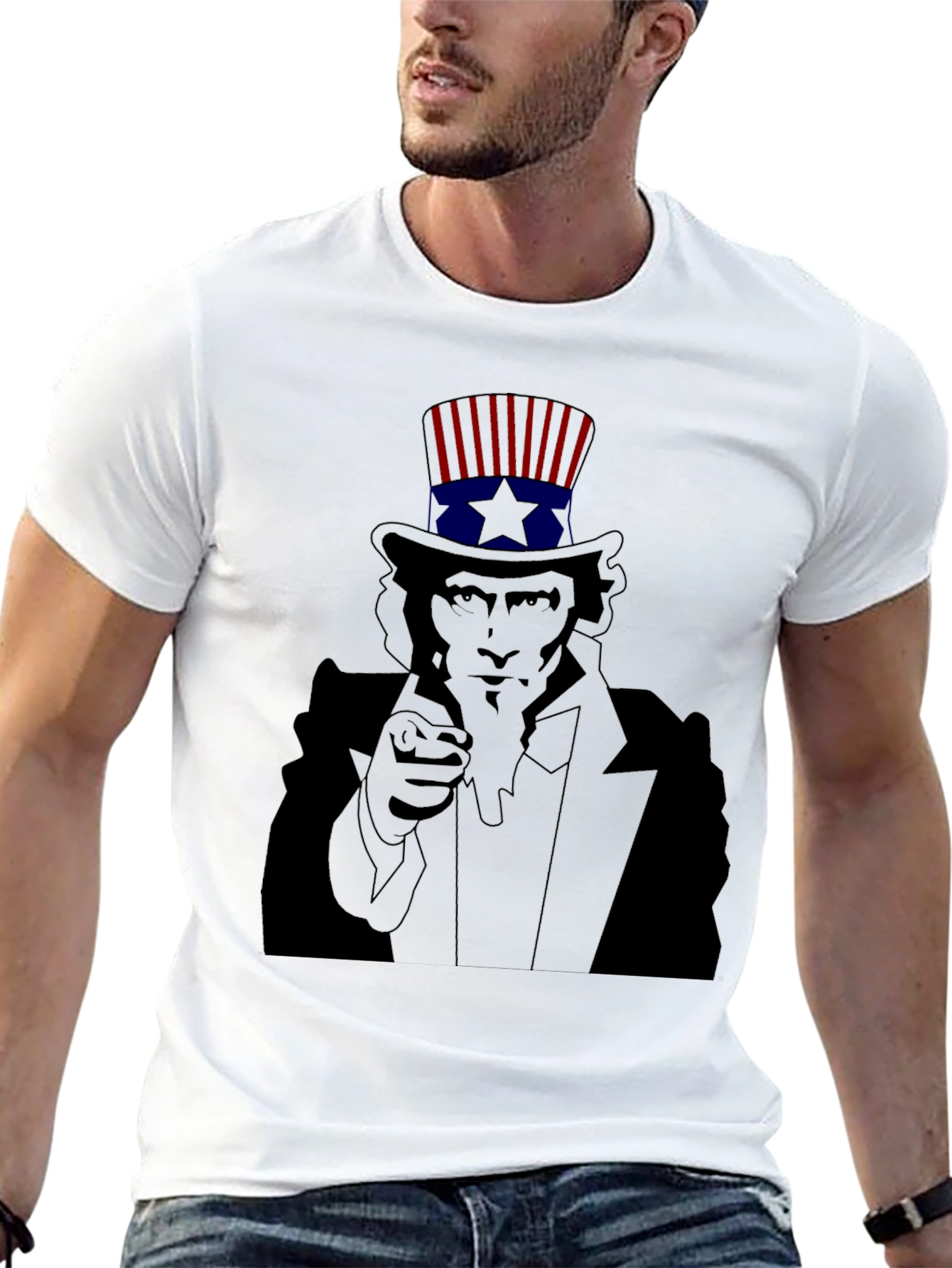 Uncle Sam Pointing Black T-Shirt