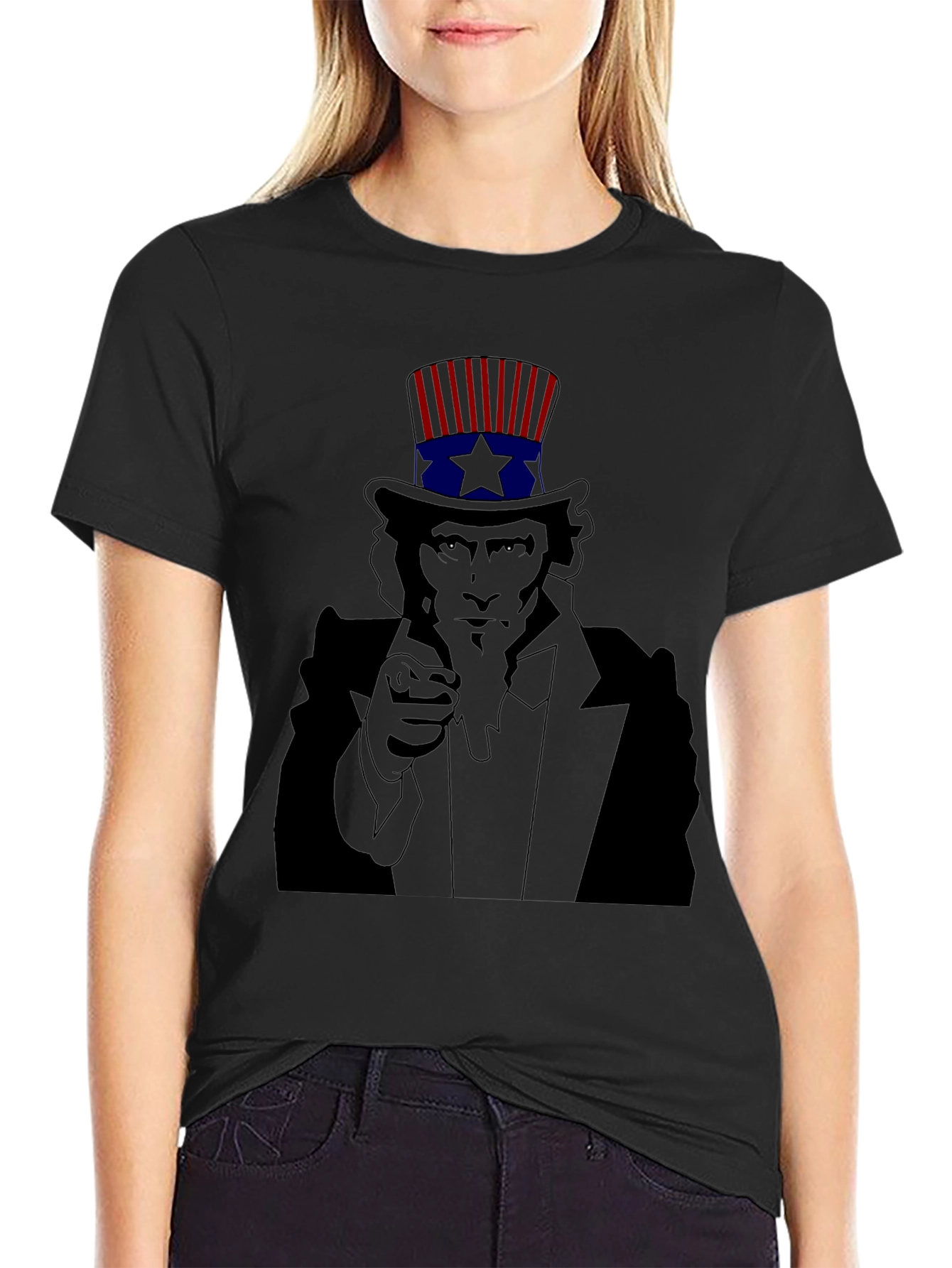 Uncle Sam Pointing Black T-Shirt