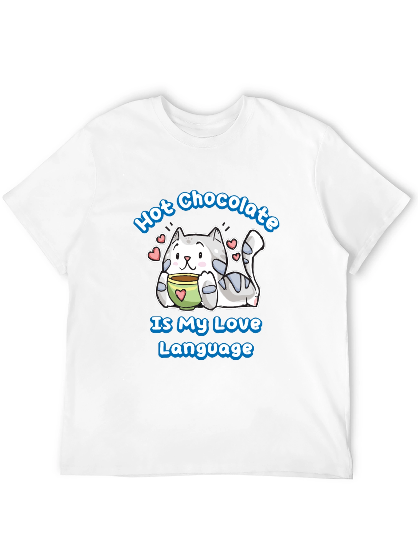 Hot Chocolate Cat Lover Black T-Shirt