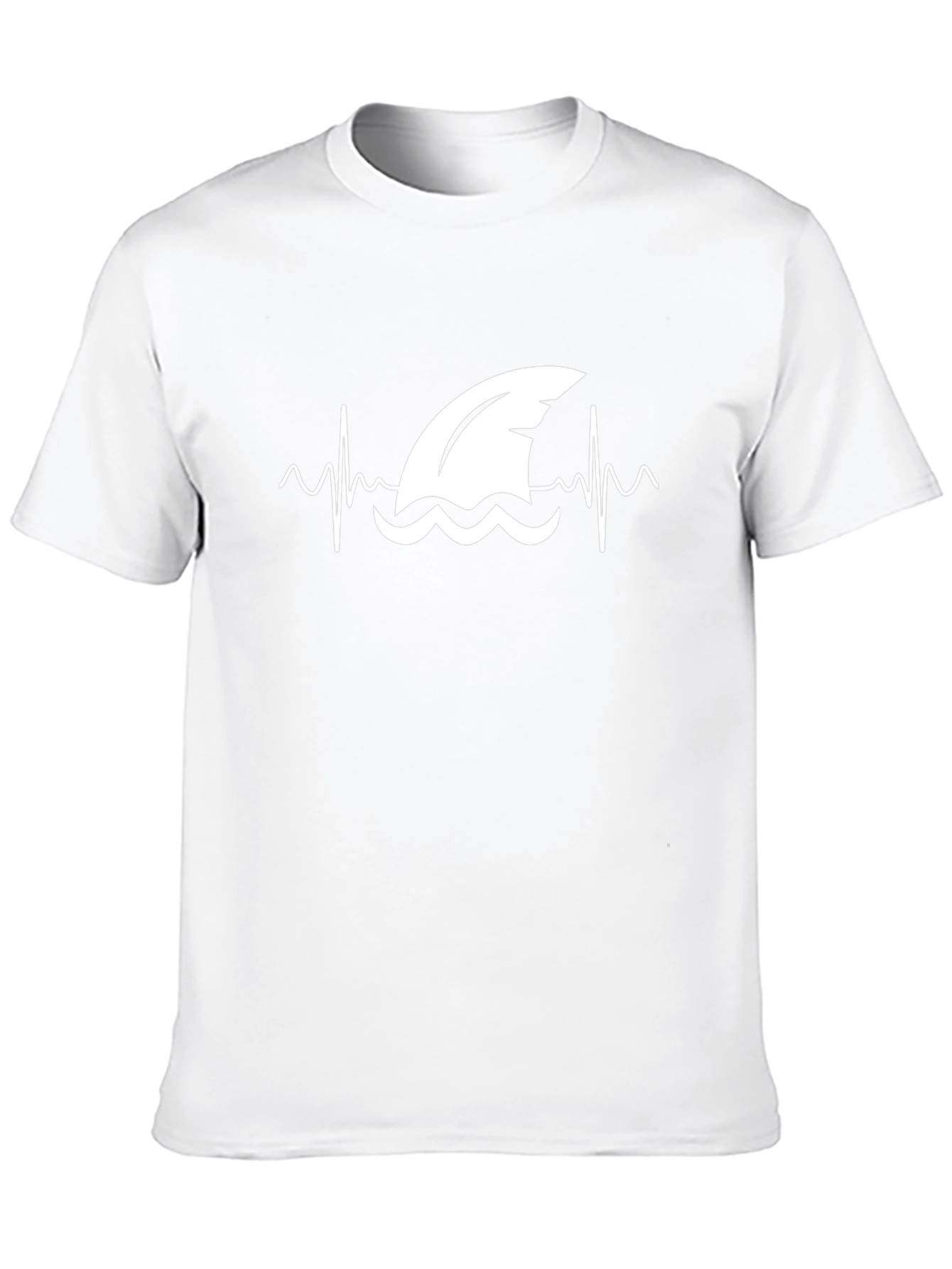 Shark Heartbeat Graphic T-Shirt - Black Cotton Tee