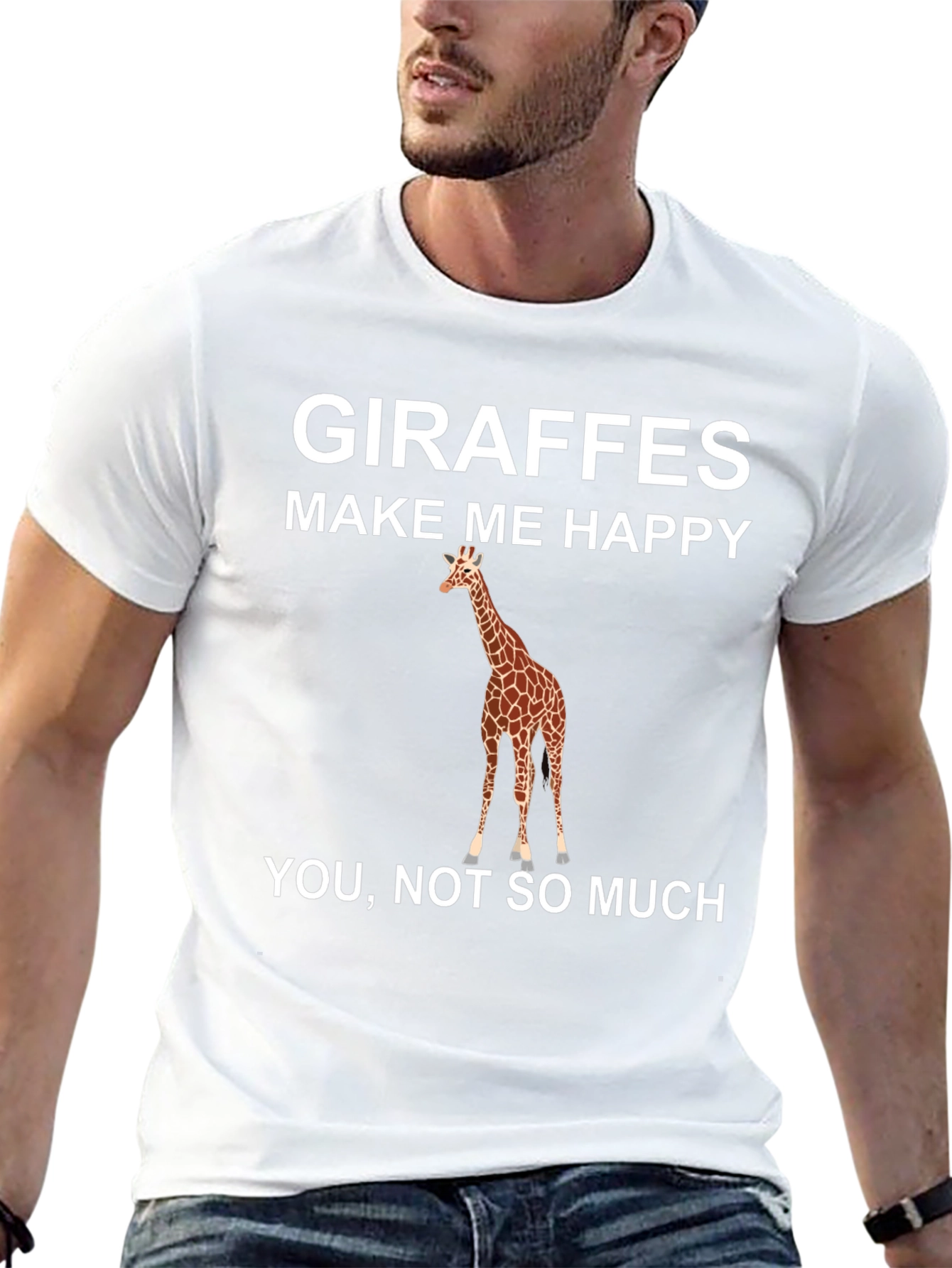 Giraffe Make Me Happy Graphic T-Shirt