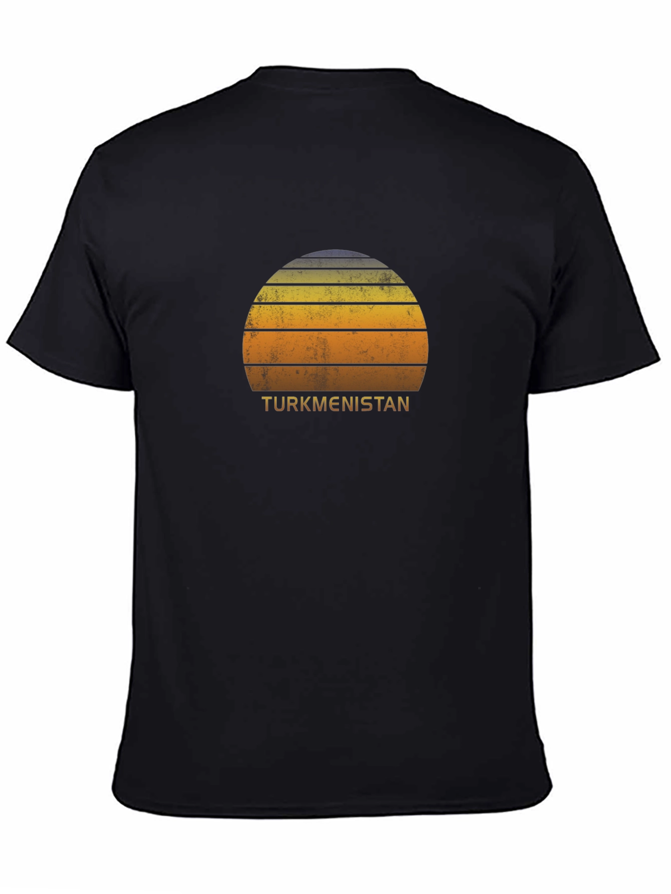 Retro Turkmenistan Sunset T-Shirt - Black
