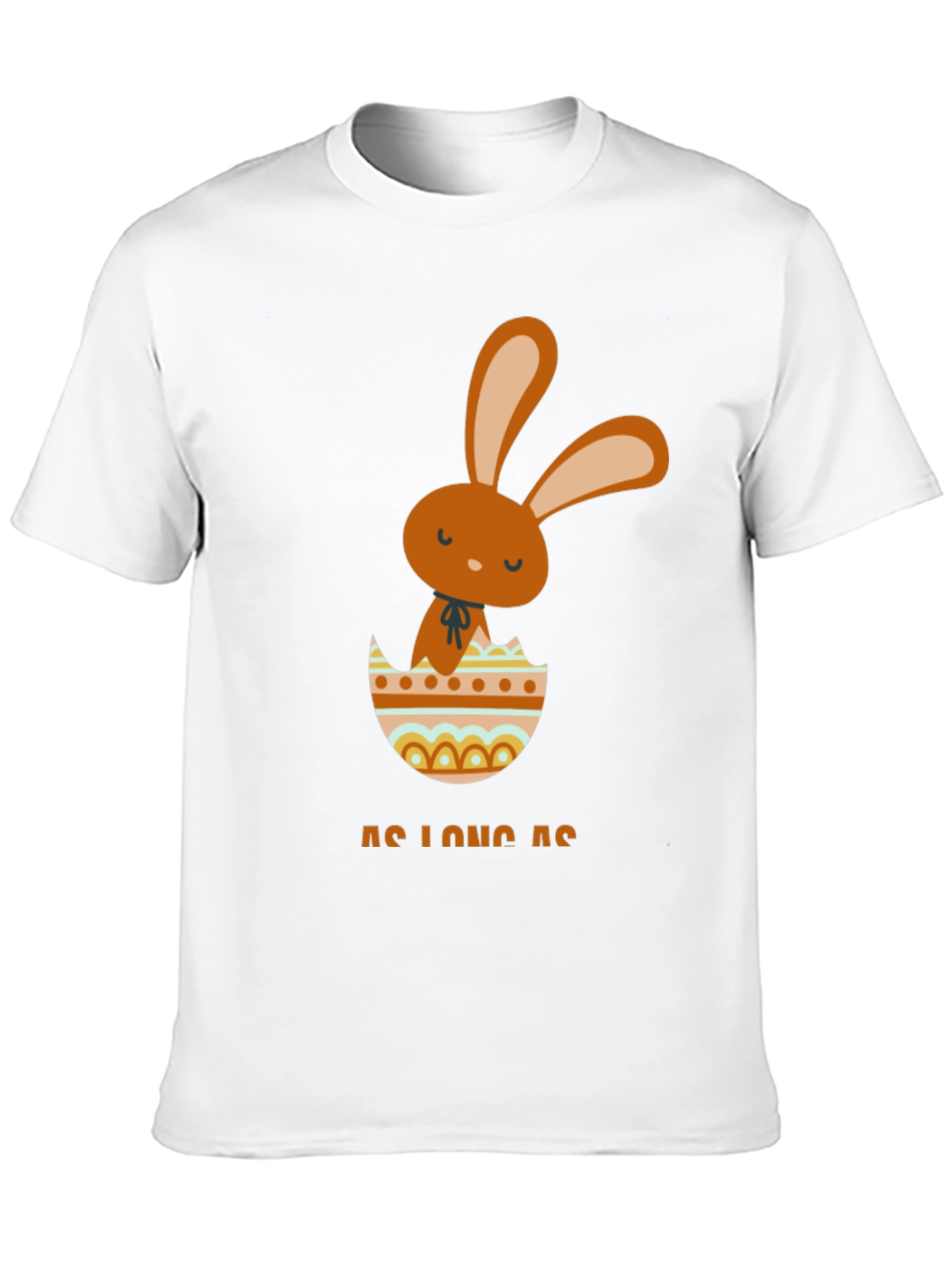 Easter Bunny Egg Graphic Tee - Black Cotton T-Shirt