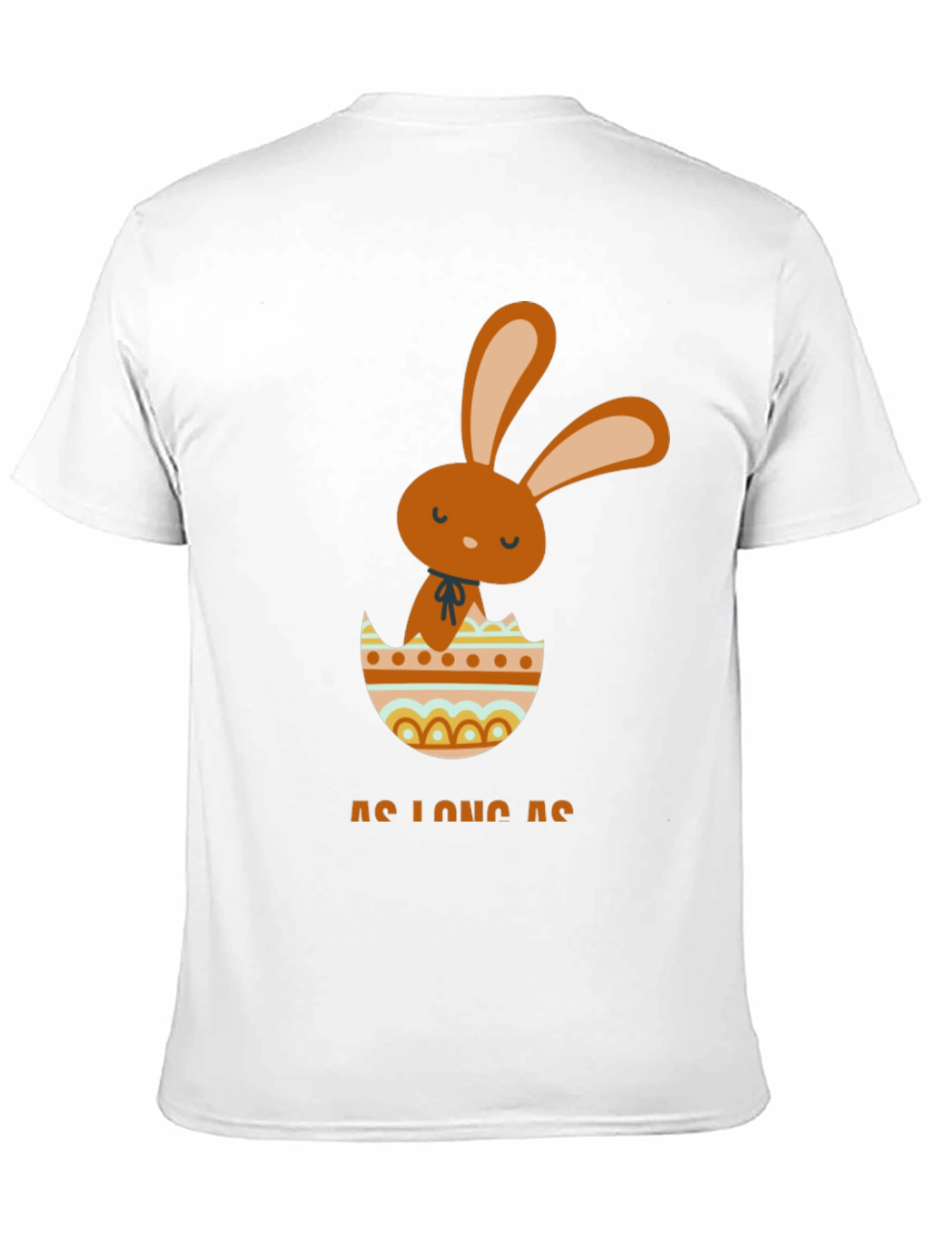 Easter Bunny Egg Graphic Tee - Black Cotton T-Shirt