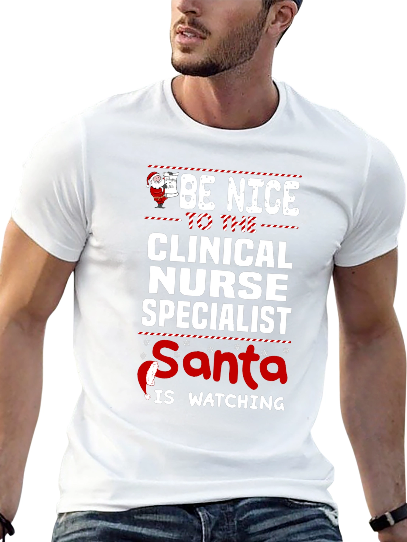 Clinical Nurse Specialist Santa Watching T-Shirt
