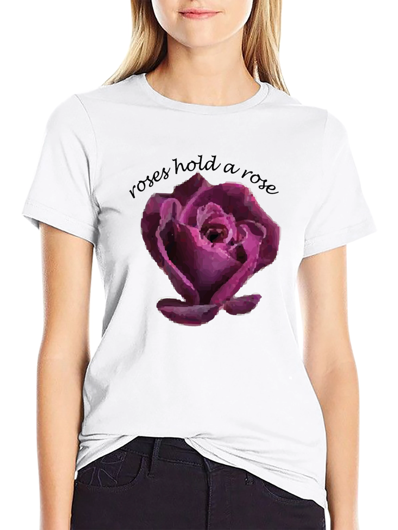 Roses Hold a Rose Graphic T-Shirt